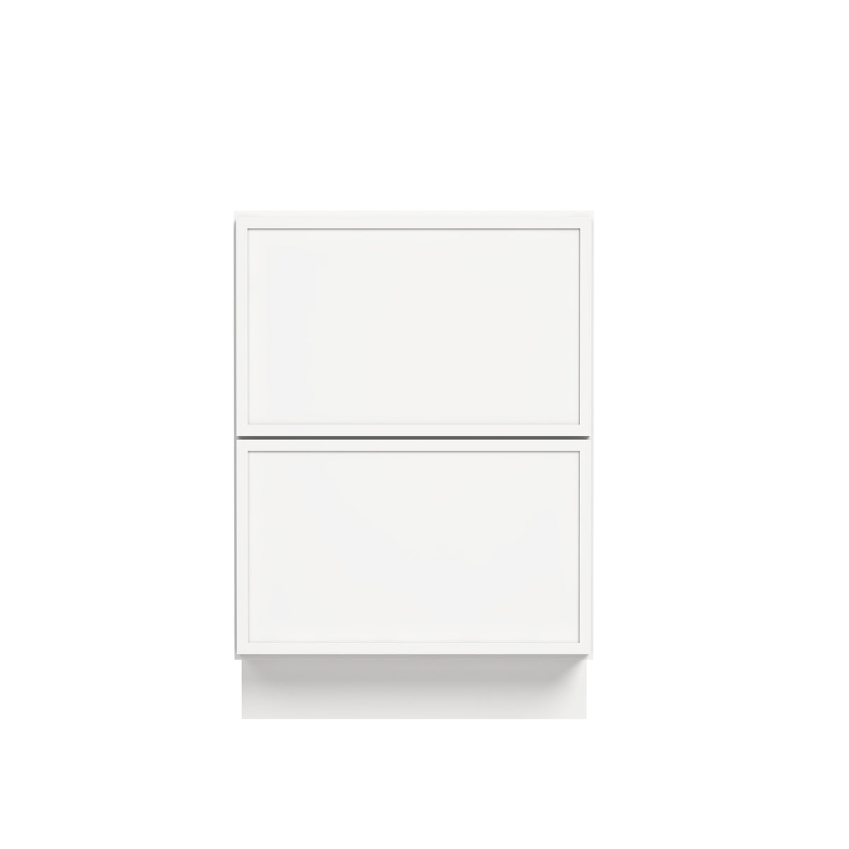 Slim Dove White RTA 24"-36"W x 24"D x 34.5"H Drawer Base Cabinet with 2 Drawers