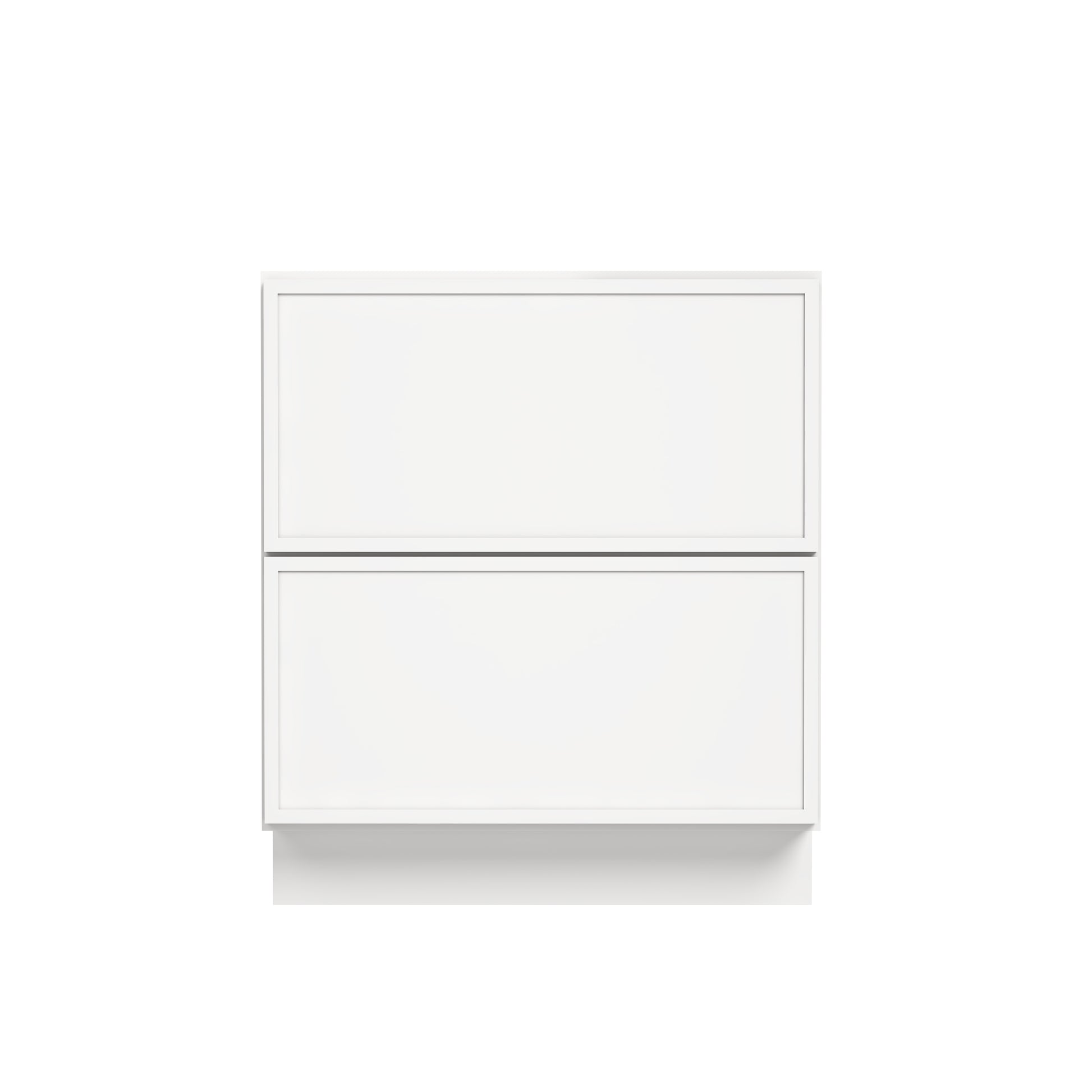 Slim Dove White RTA 24"-36"W x 24"D x 34.5"H Drawer Base Cabinet with 2 Drawers