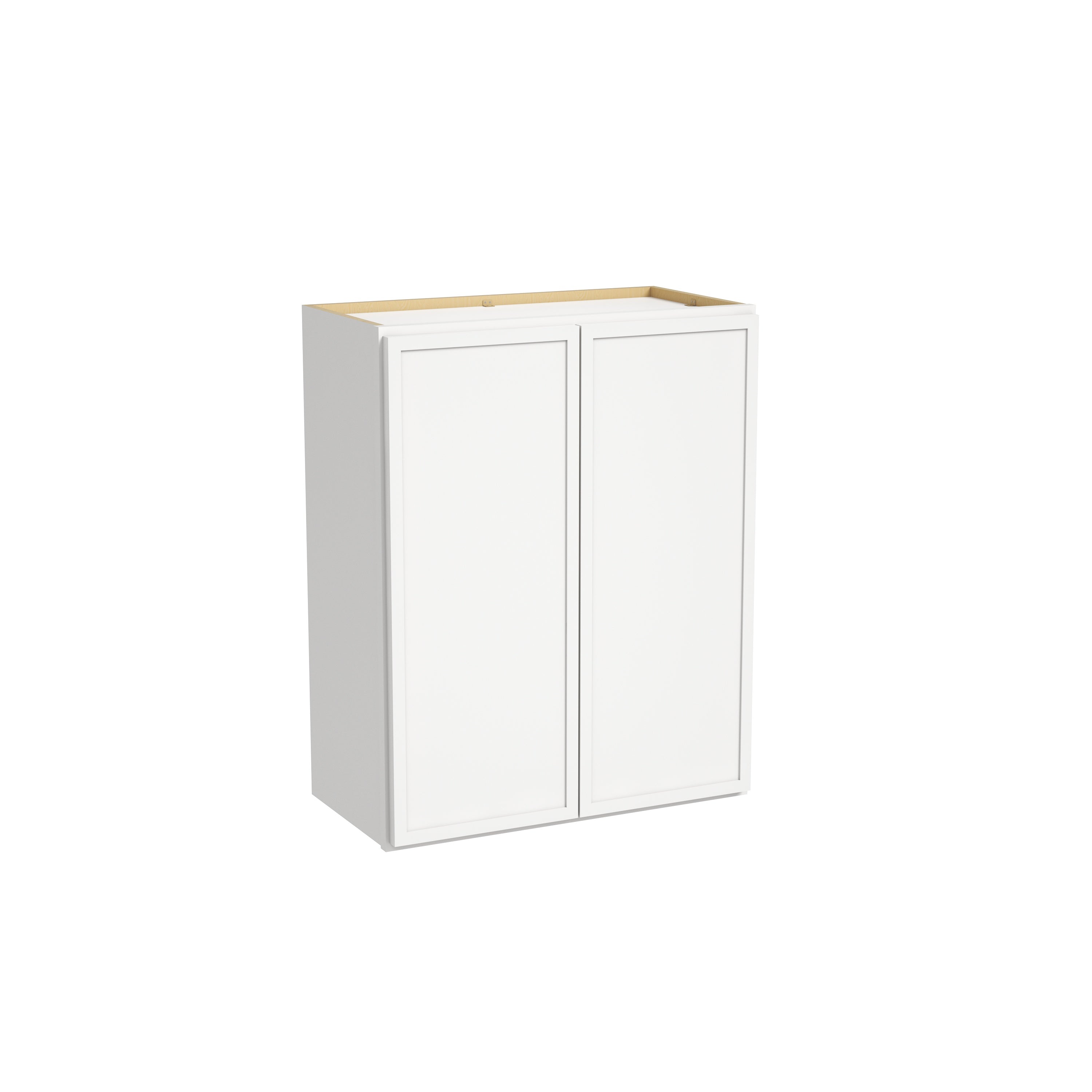 Slim Dove White RTA 24"-39"W x 12"D x 30"H Wall Cabinet with 2 Doors & 2 Shelves