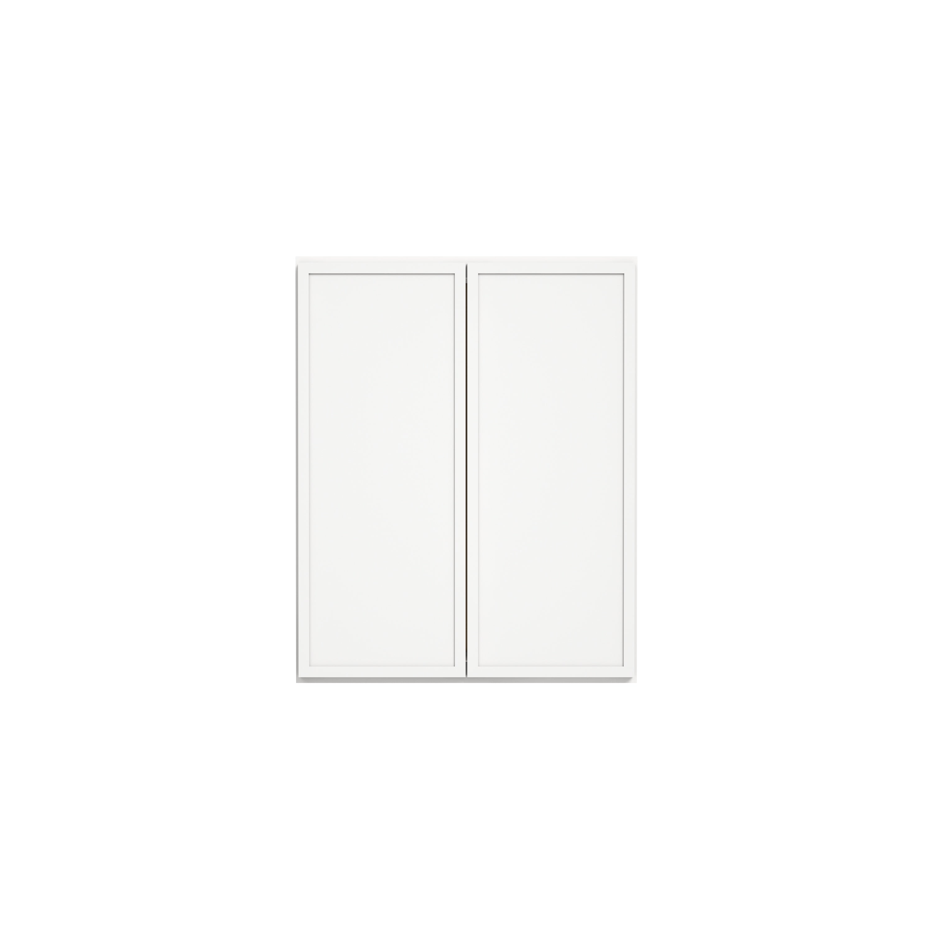Slim Dove White RTA 24"-39"W x 12"D x 30"H Wall Cabinet with 2 Doors & 2 Shelves