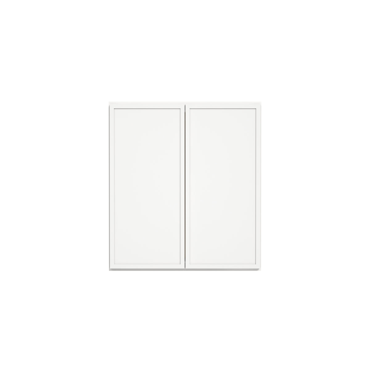 Slim Dove White RTA 24"-39"W x 12"D x 30"H Wall Cabinet with 2 Doors & 2 Shelves