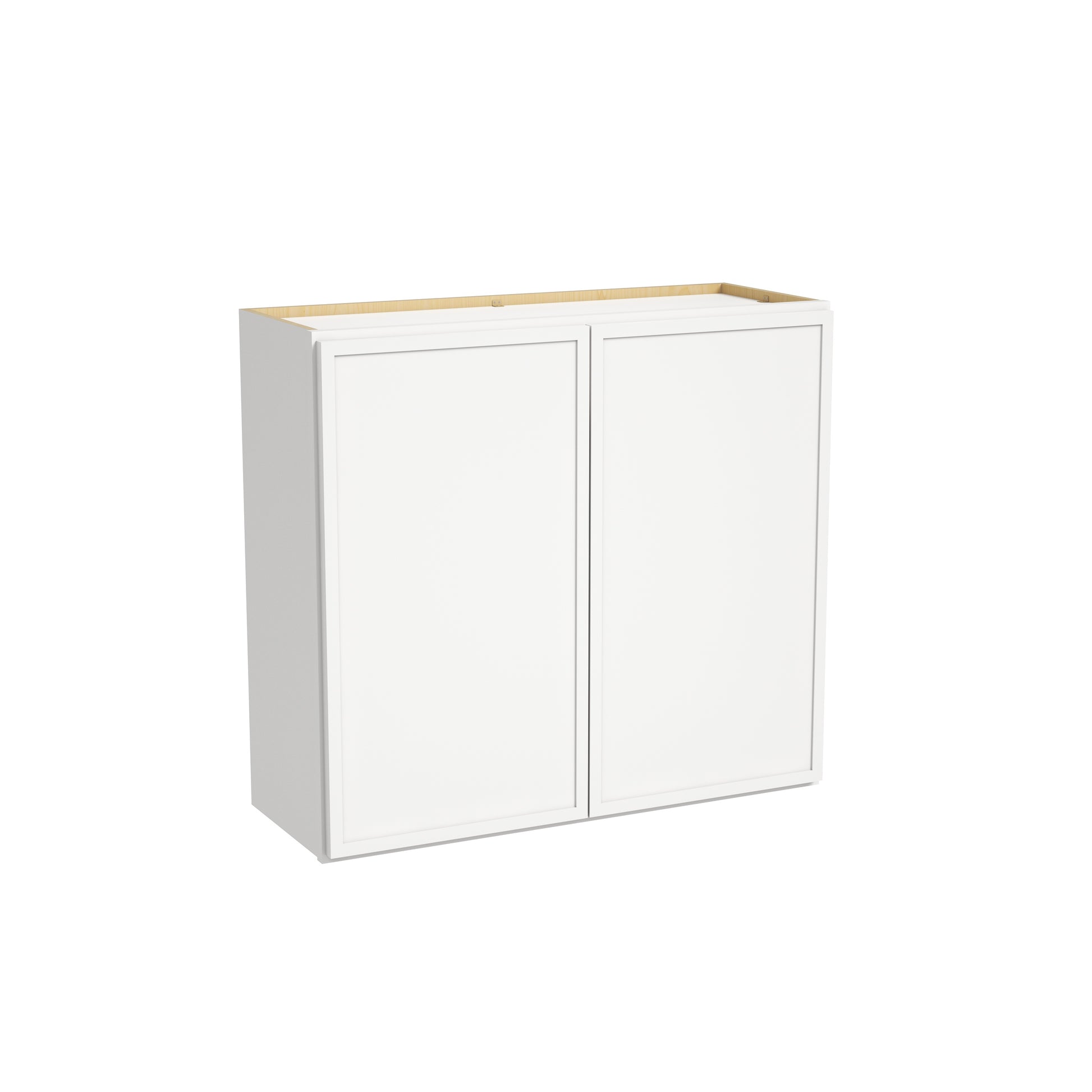 Slim Dove White RTA 24"-39"W x 12"D x 30"H Wall Cabinet with 2 Doors & 2 Shelves