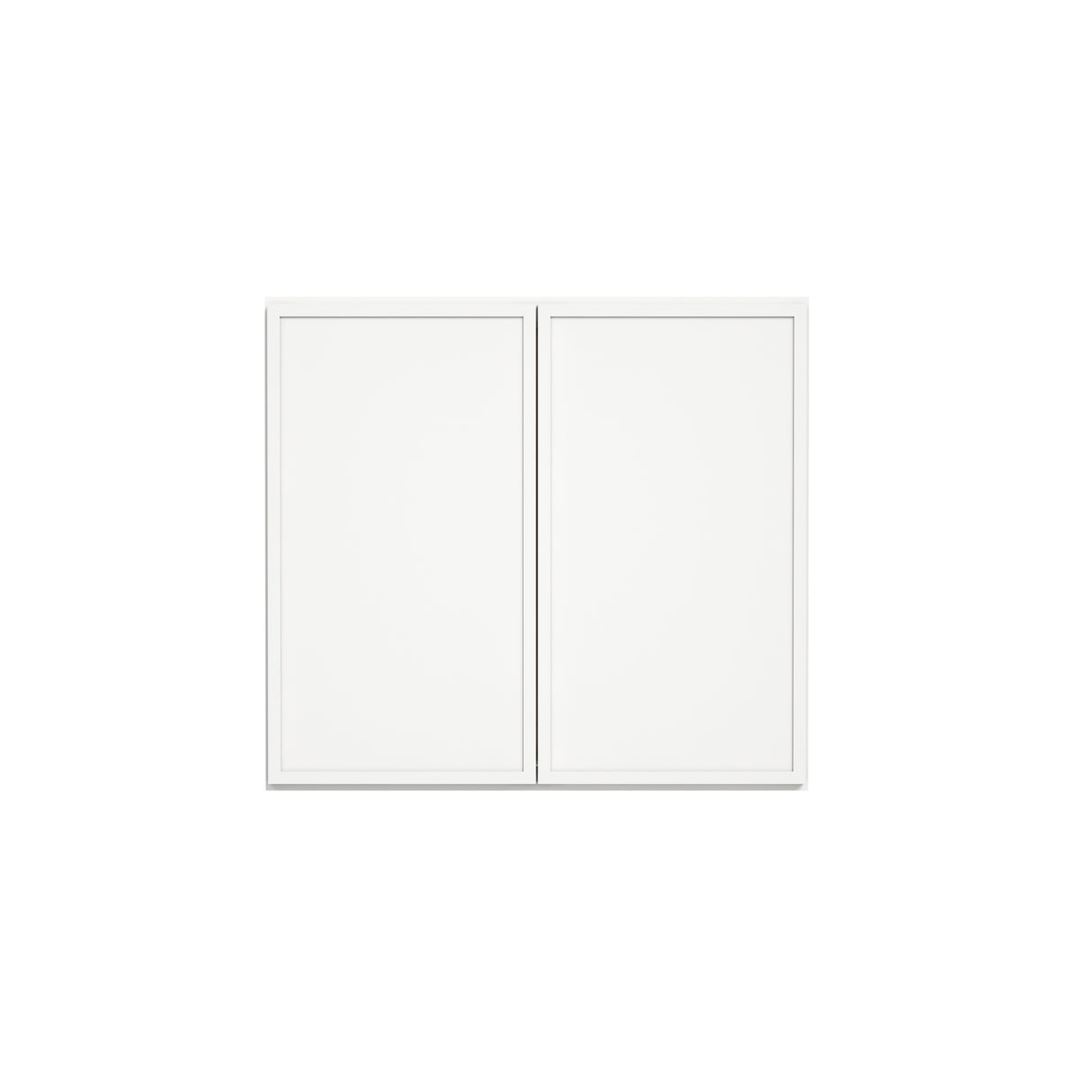 Slim Dove White RTA 24"-39"W x 12"D x 30"H Wall Cabinet with 2 Doors & 2 Shelves