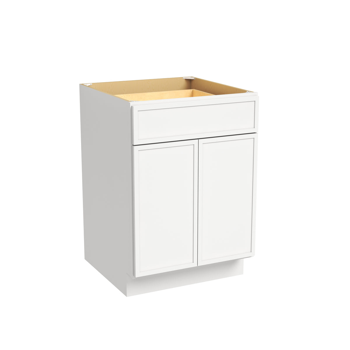Slim Dove White RTA 24"/27"W x 24"D x 34.5"H Base Cabinet with 2 Doors, 1 Drawer & 1 Shelf