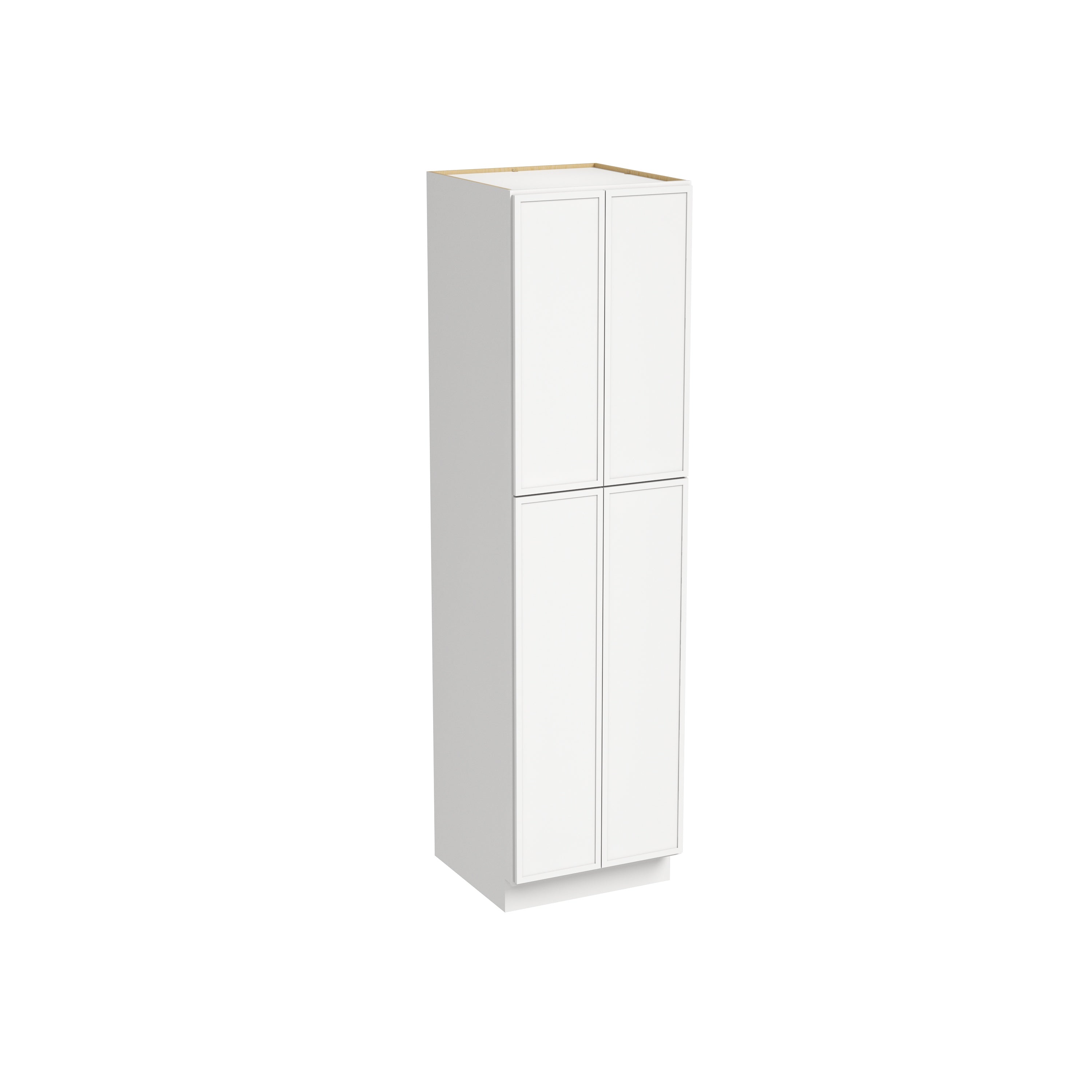 Slim Dove White RTA 24"/30"W x 24"D x 84"-96"H Tall Pantry Cabinet with 4 Doors & 5 Shelves