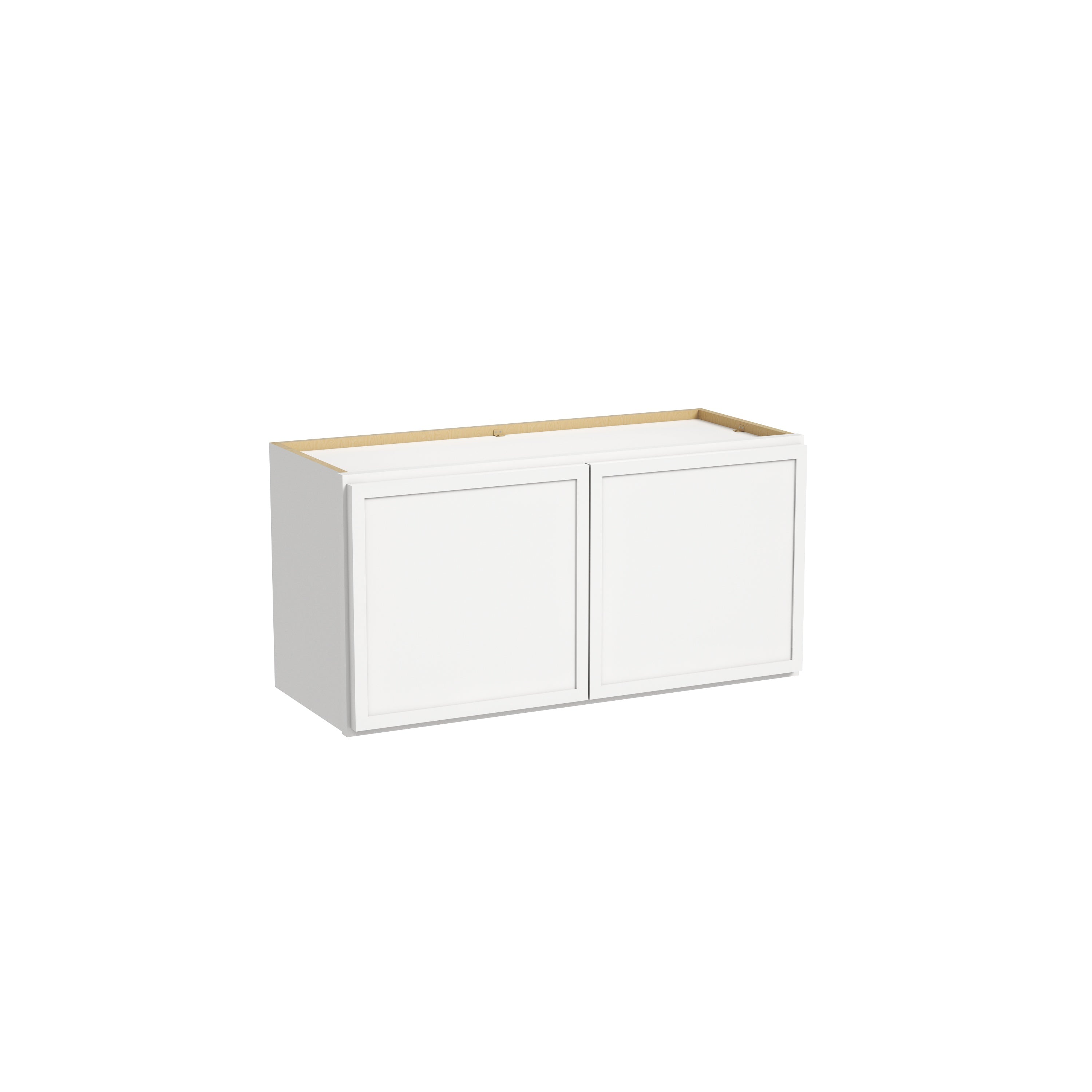 Slim Dove White RTA 30"-36"W x 12"D x 15"H Wall Cabinet with 2 Doors