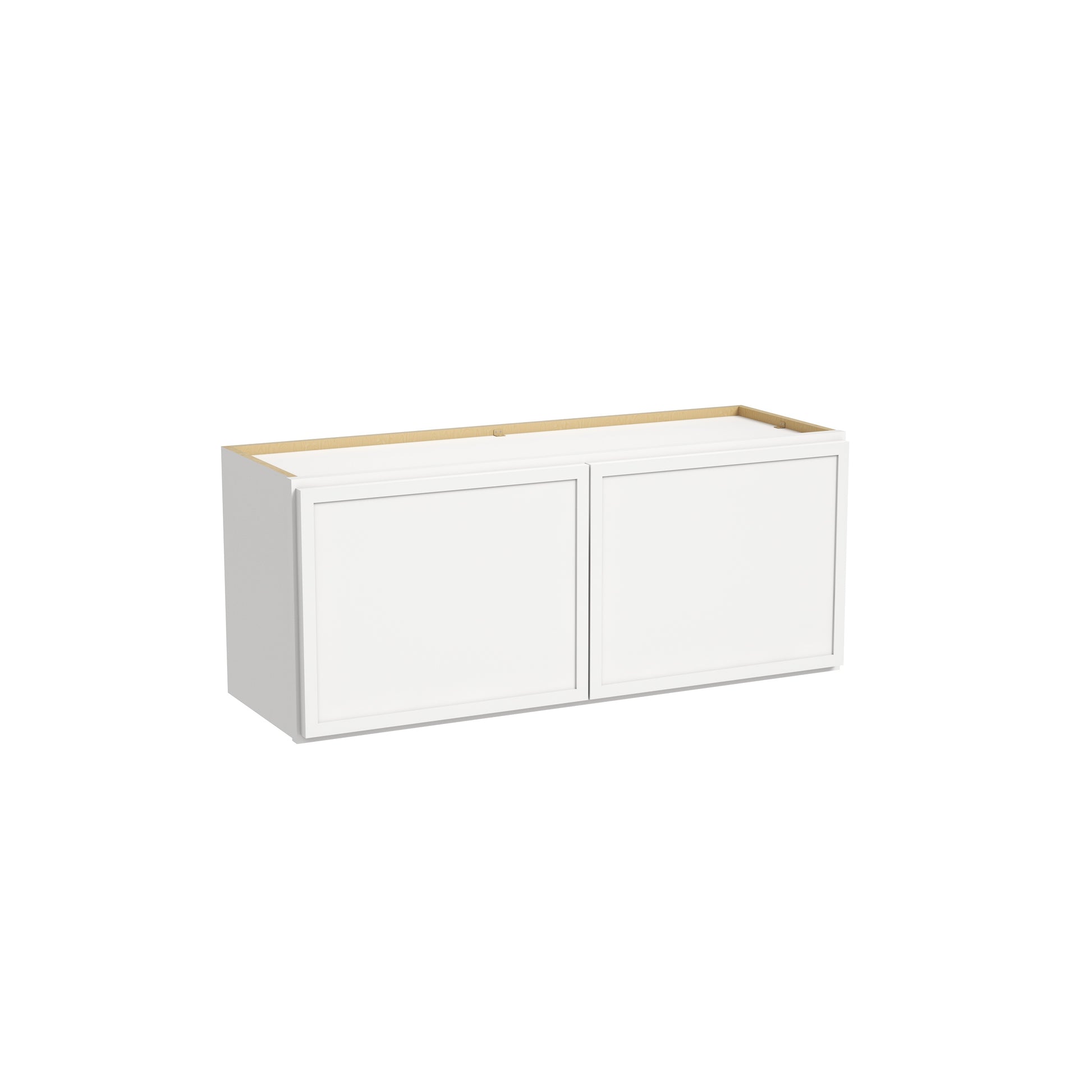 Slim Dove White RTA 30"-36"W x 12"D x 15"H Wall Cabinet with 2 Doors