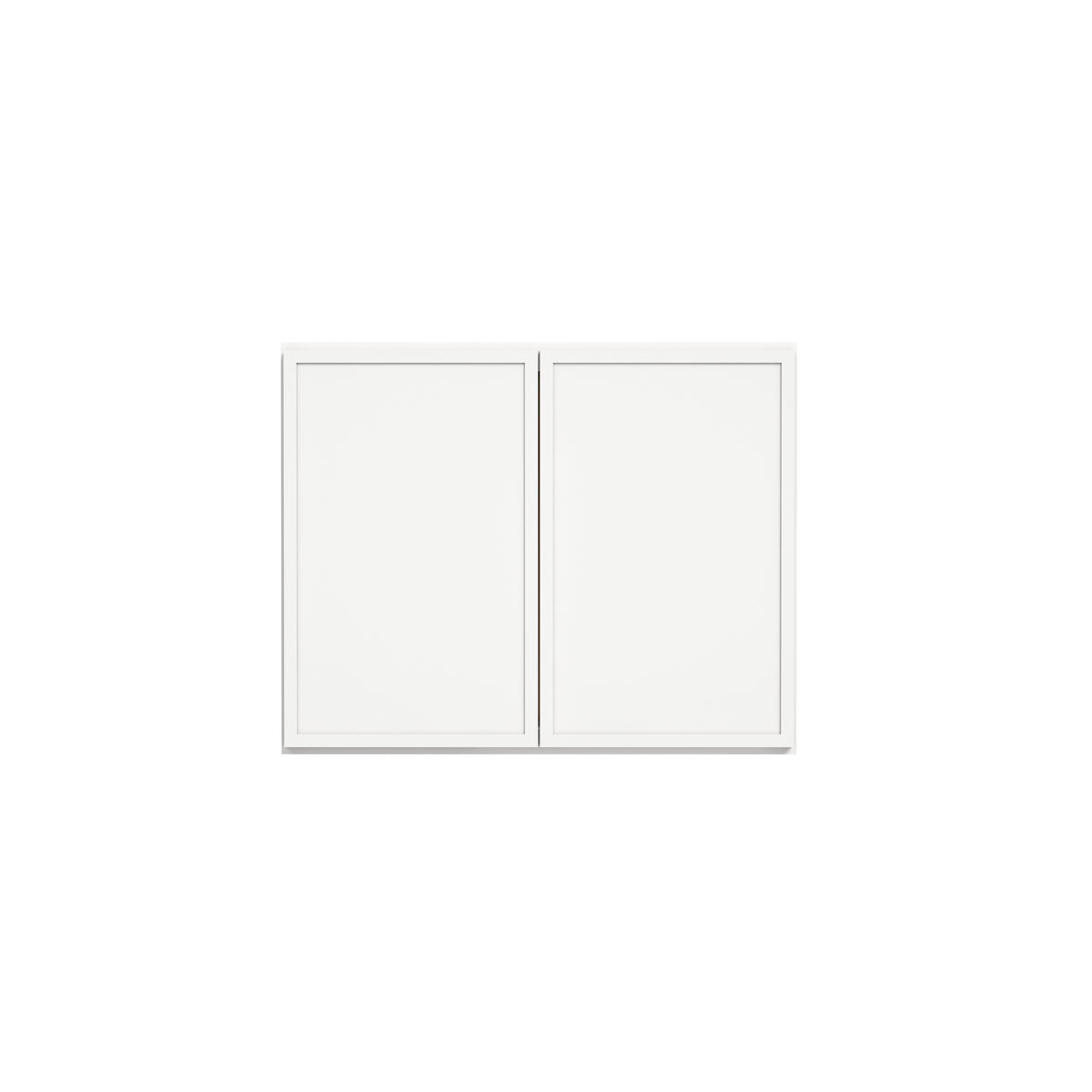 Slim Dove White RTA 30"-36"W x 12"D x 24"H Wall Cabinet with 2 Doors & 1 Shelf