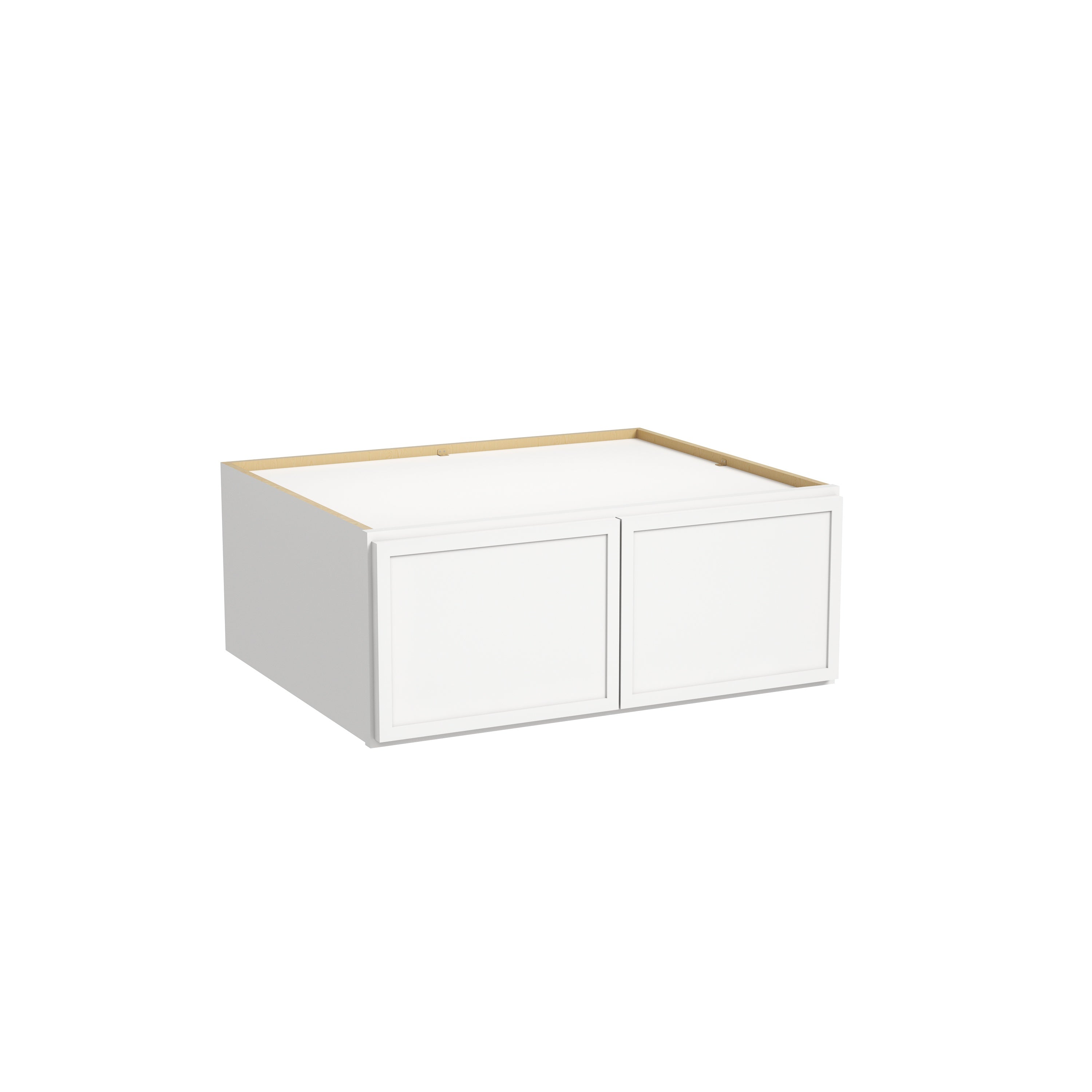 Slim Dove White RTA 30"-36"W x 24"D x 12"H Deep Wall Cabinet with 2 Doors