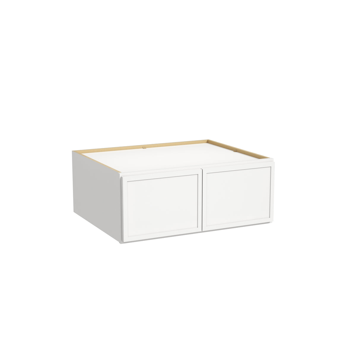 Slim Dove White RTA 30"-36"W x 24"D x 12"H Deep Wall Cabinet with 2 Doors