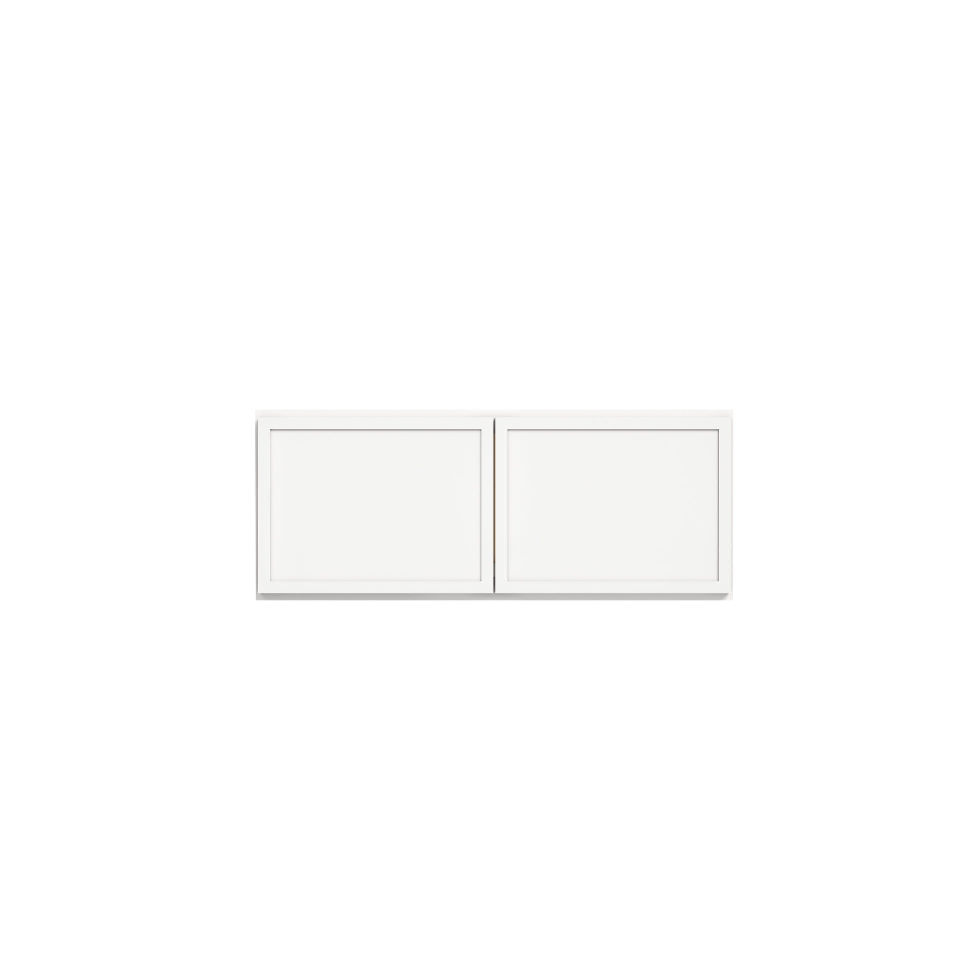 Slim Dove White RTA 30"-36"W x 24"D x 12"H Deep Wall Cabinet with 2 Doors