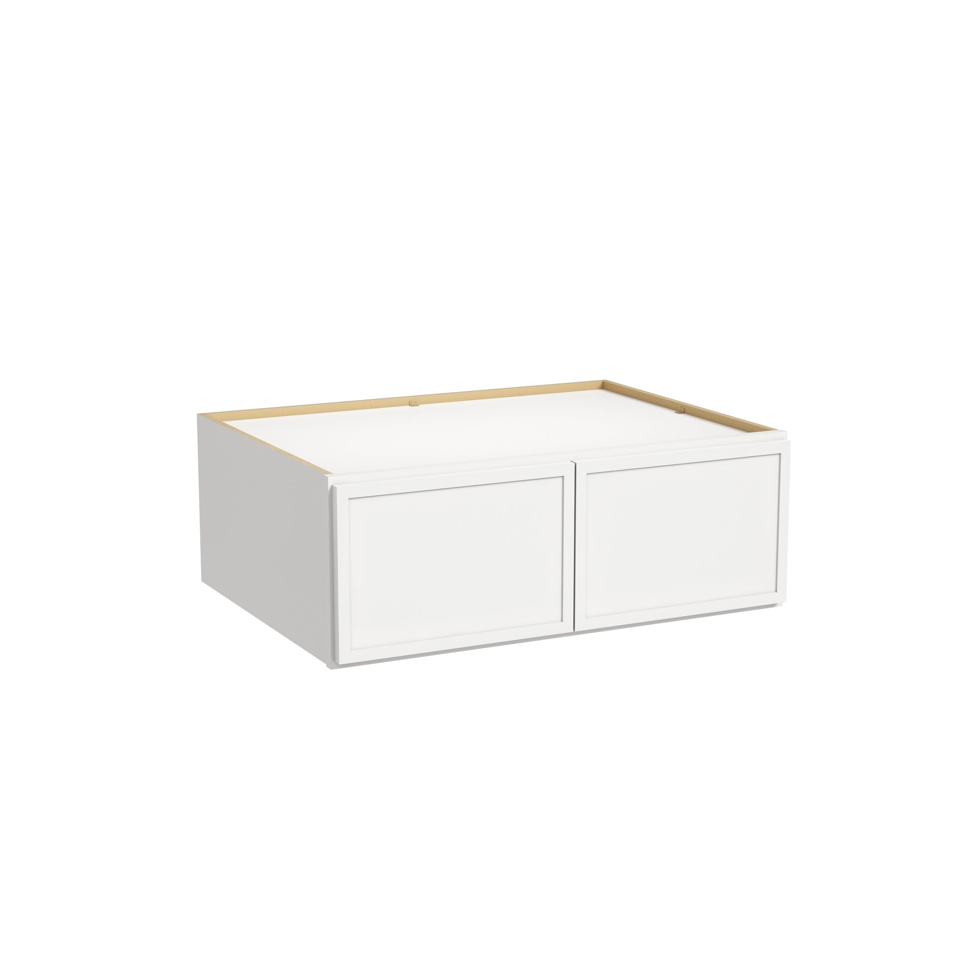 Slim Dove White RTA 30"-36"W x 24"D x 12"H Deep Wall Cabinet with 2 Doors