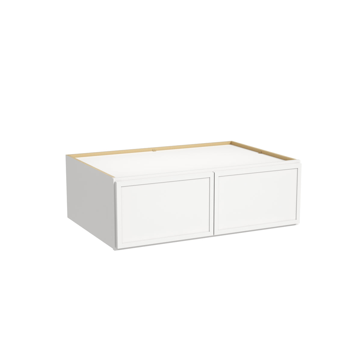 Slim Dove White RTA 30"-36"W x 24"D x 12"H Deep Wall Cabinet with 2 Doors