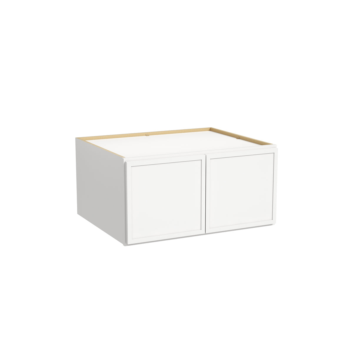 Slim Dove White RTA 30"-36"W x 24"D x 15"H Deep Wall Cabinet with 2 Doors