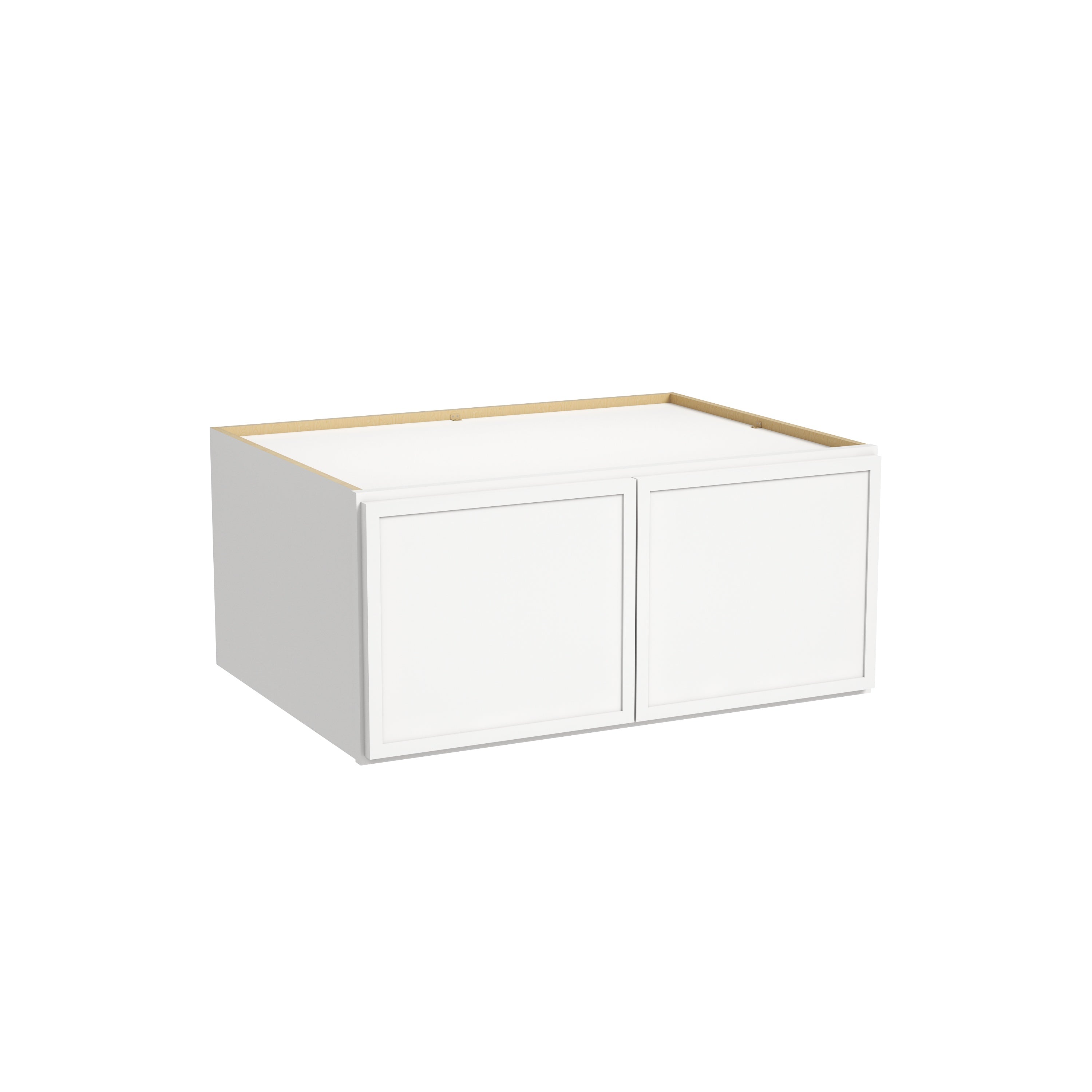Slim Dove White RTA 30"-36"W x 24"D x 15"H Deep Wall Cabinet with 2 Doors