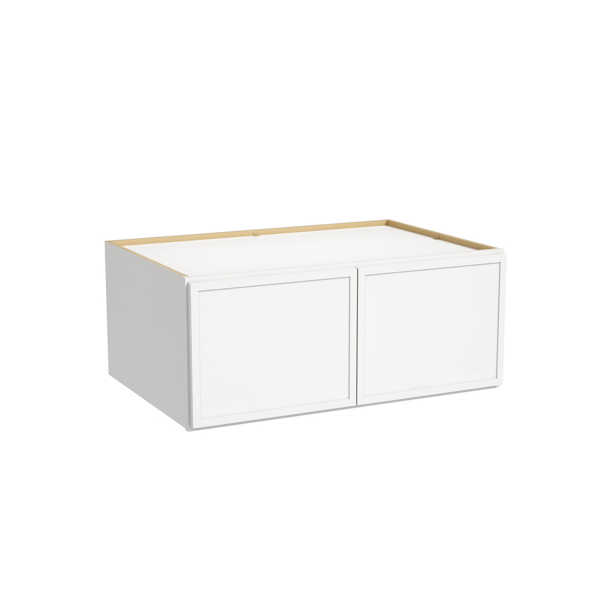 Slim Dove White RTA 30"-36"W x 24"D x 15"H Deep Wall Cabinet with 2 Doors