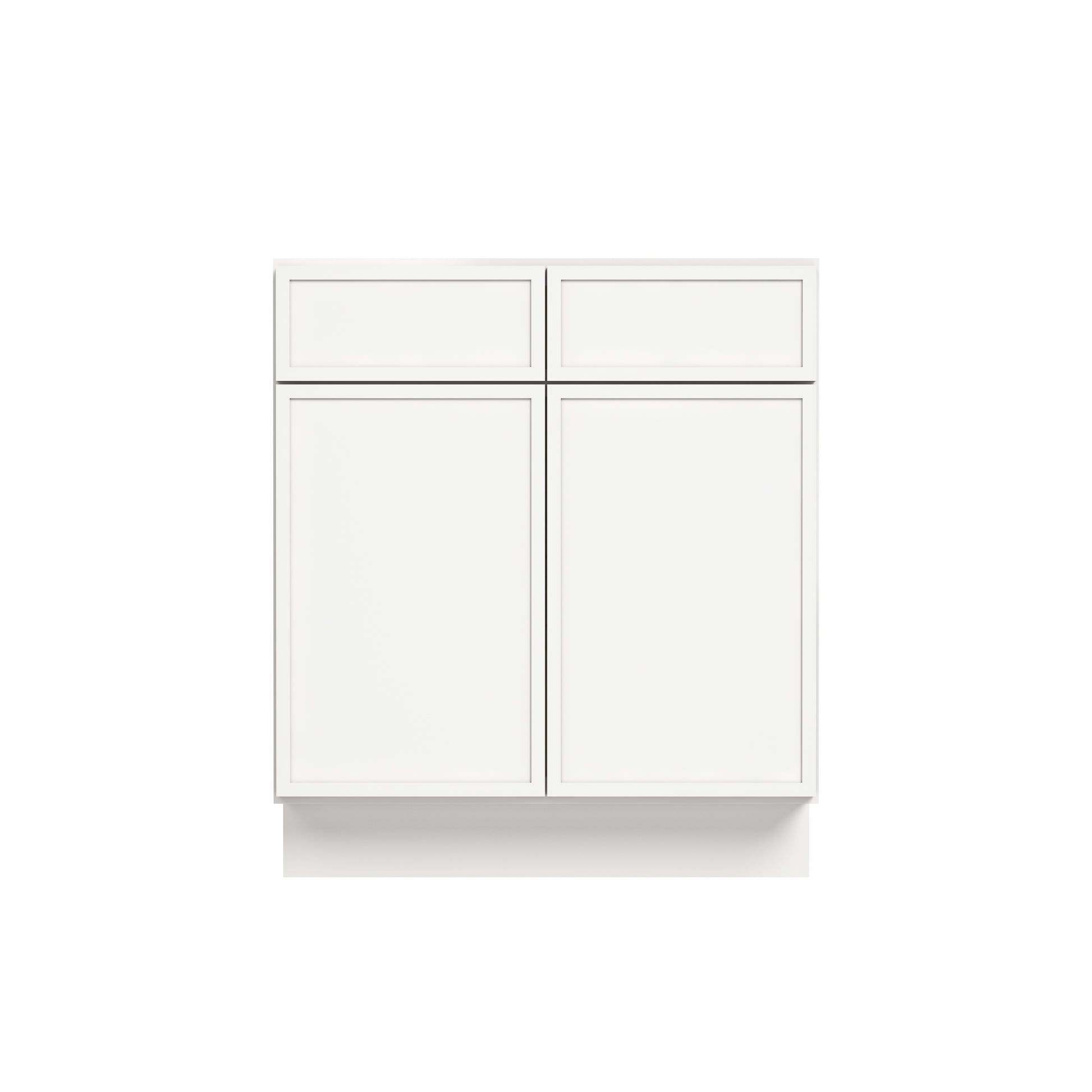 Slim Dove White RTA 30"-36"W x 24"D x 34.5"H Sink Base Cabinet with 2 Doors & 2 False Drawers