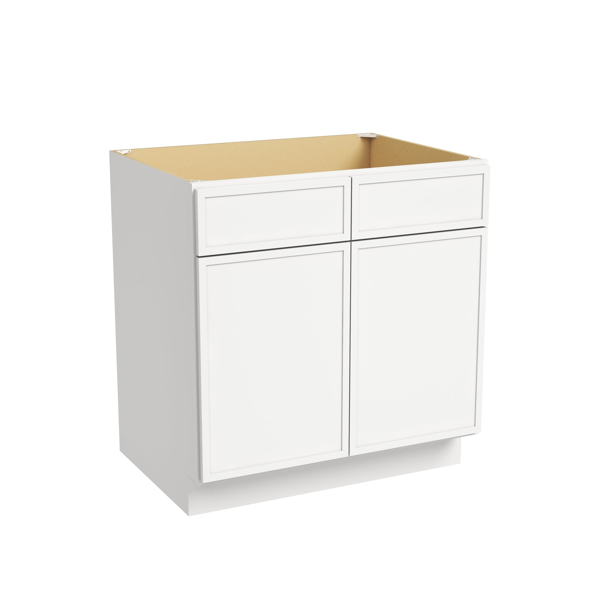 Slim Dove White RTA 30"-36"W x 24"D x 34.5"H Sink Base Cabinet with 2 Doors & 2 False Drawers