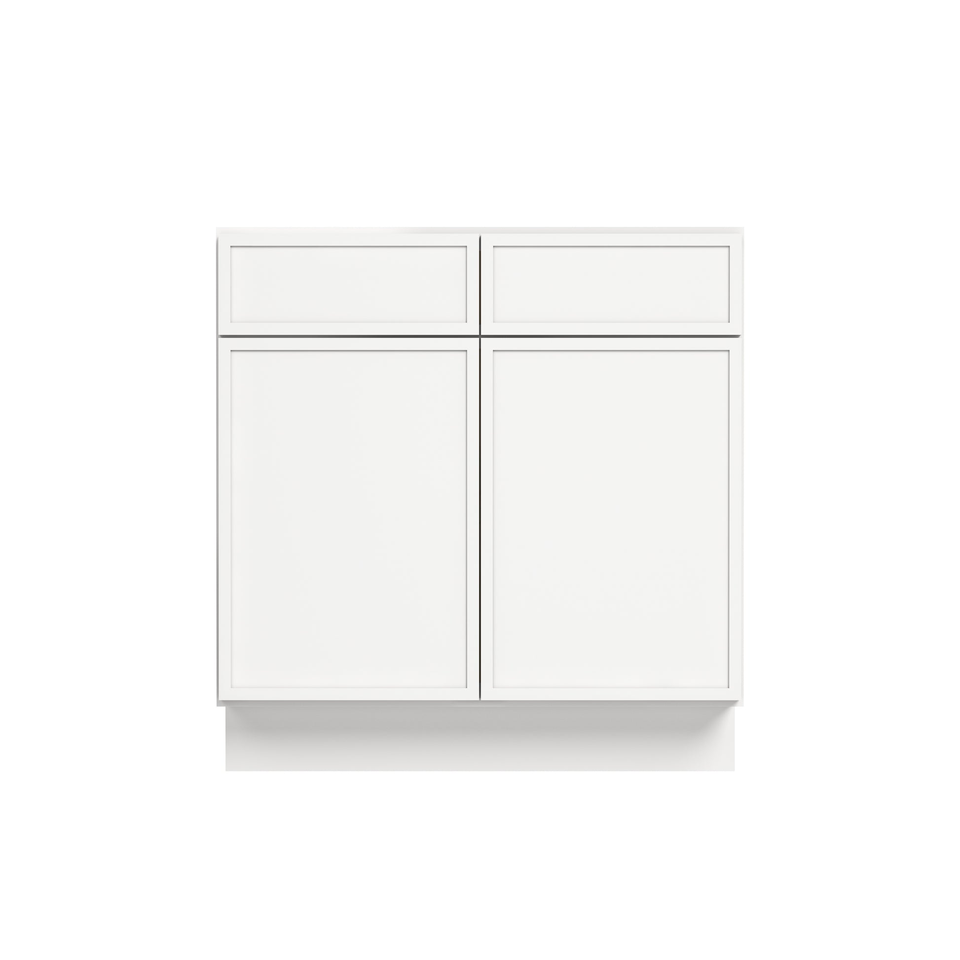 Slim Dove White RTA 30"-36"W x 24"D x 34.5"H Sink Base Cabinet with 2 Doors & 2 False Drawers