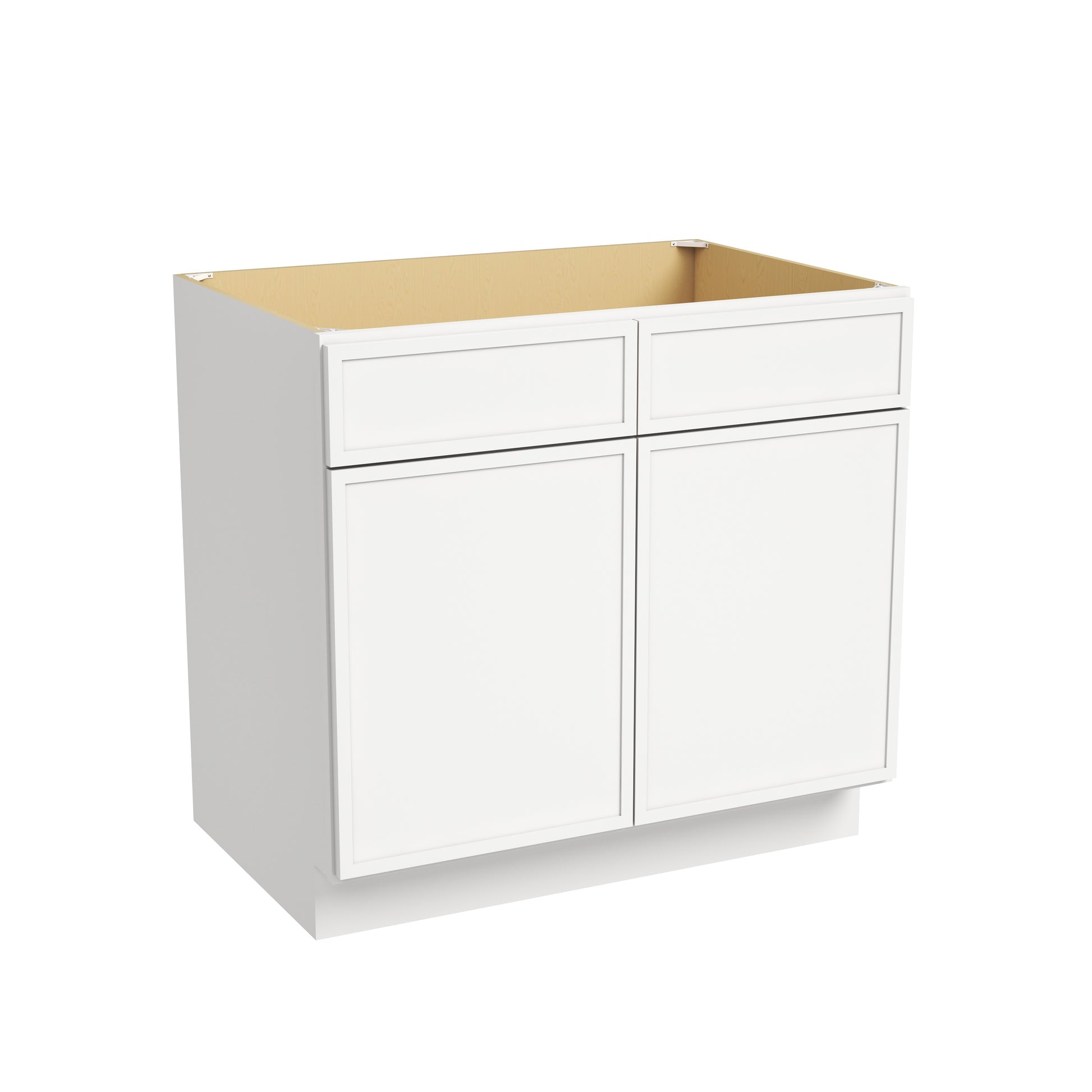 Slim Dove White RTA 30"-36"W x 24"D x 34.5"H Sink Base Cabinet with 2 Doors & 2 False Drawers