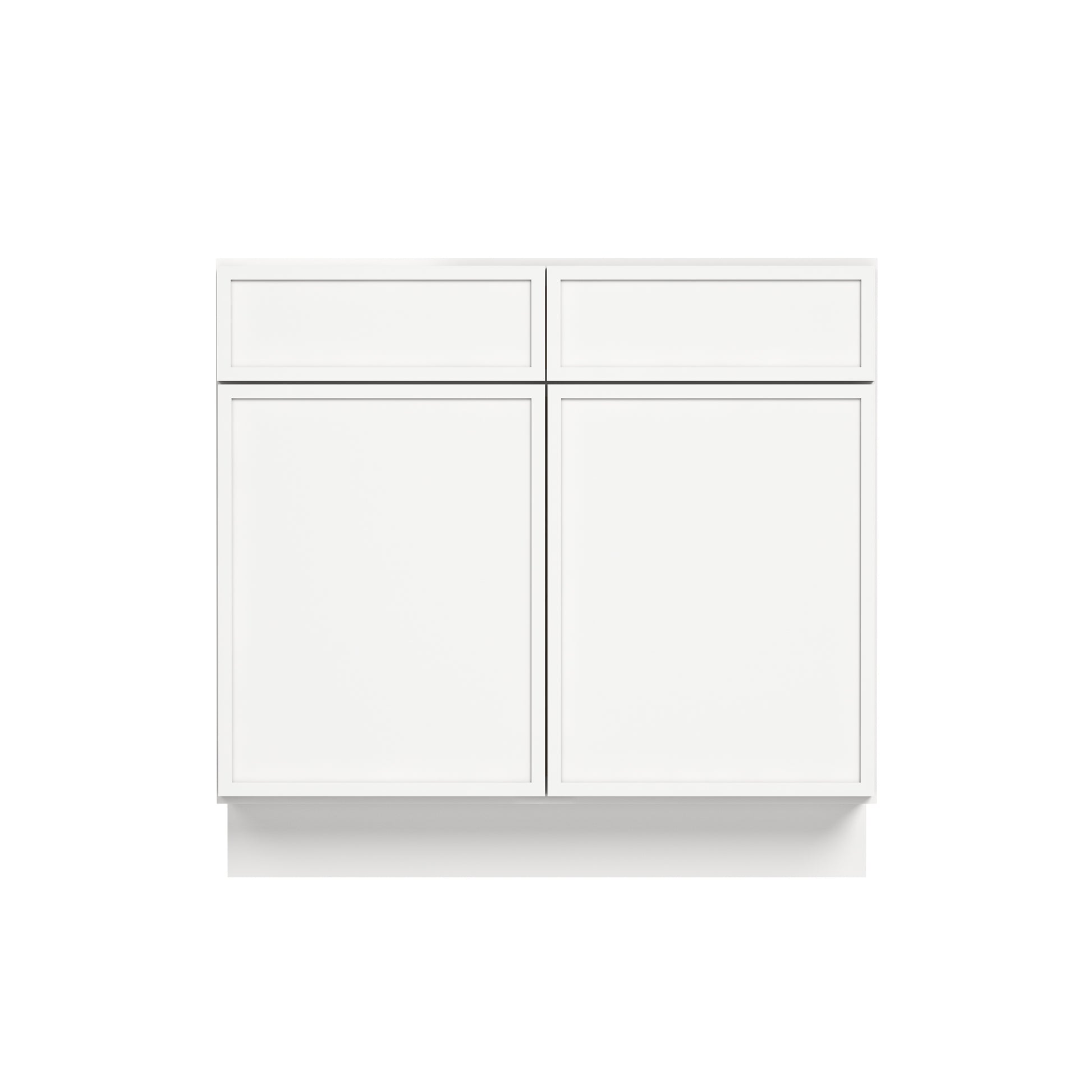 Slim Dove White RTA 30"-36"W x 24"D x 34.5"H Sink Base Cabinet with 2 Doors & 2 False Drawers