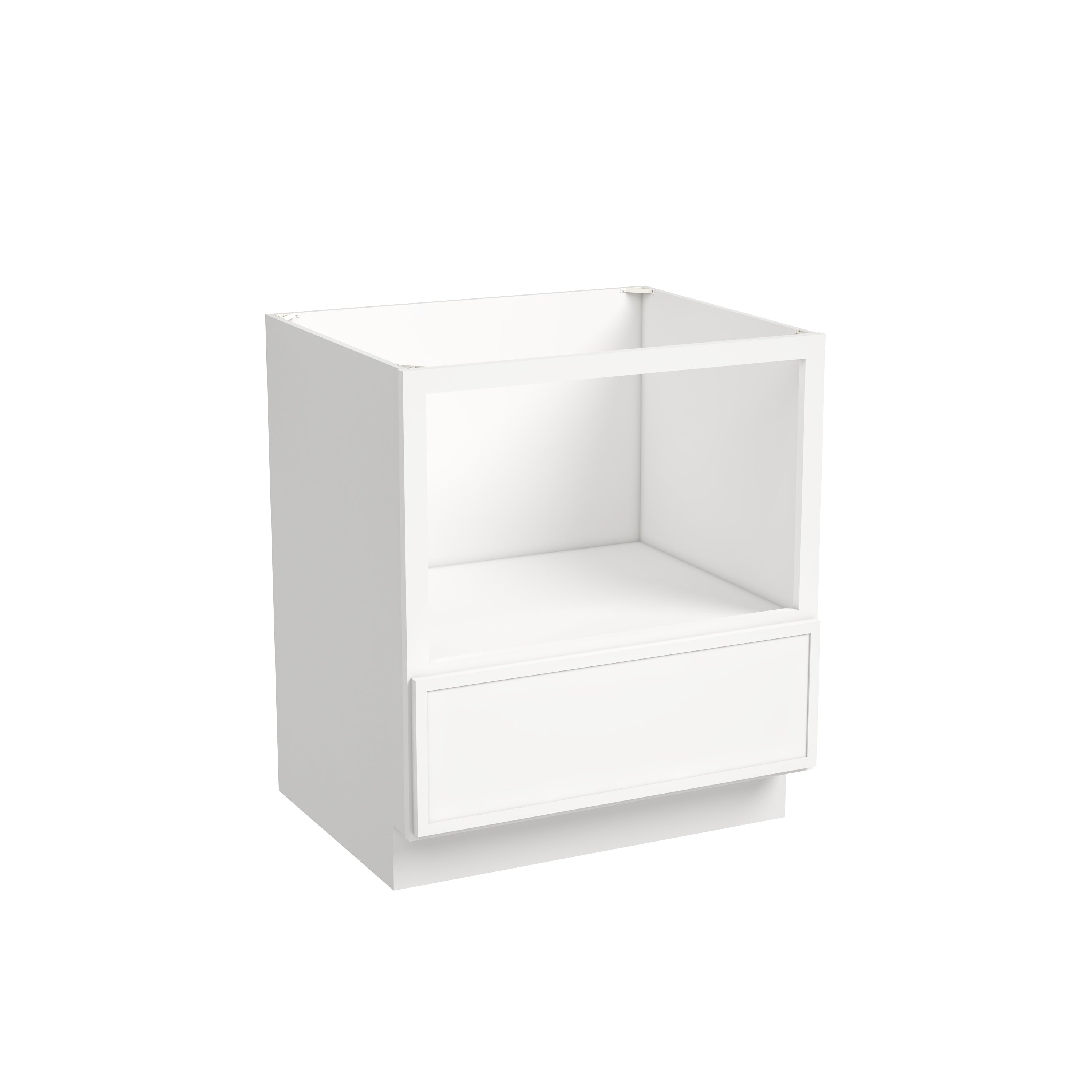 Slim Dove White RTA 30"/33"W x 24"D x 34.5"H Microwave Base Cabinet with 1 Drawer
