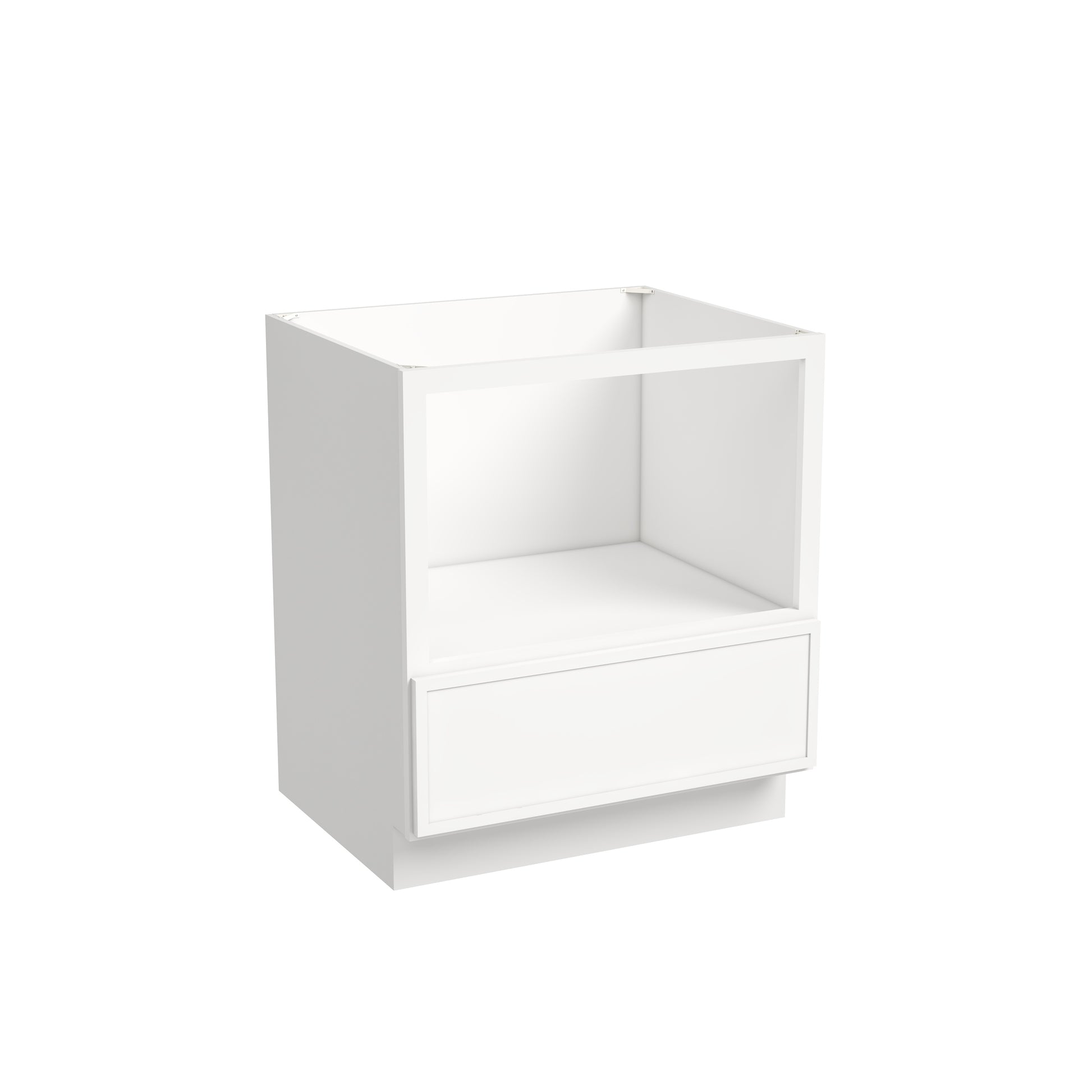Slim Dove White RTA 30"/33"W x 24"D x 34.5"H Microwave Base Cabinet with 1 Drawer