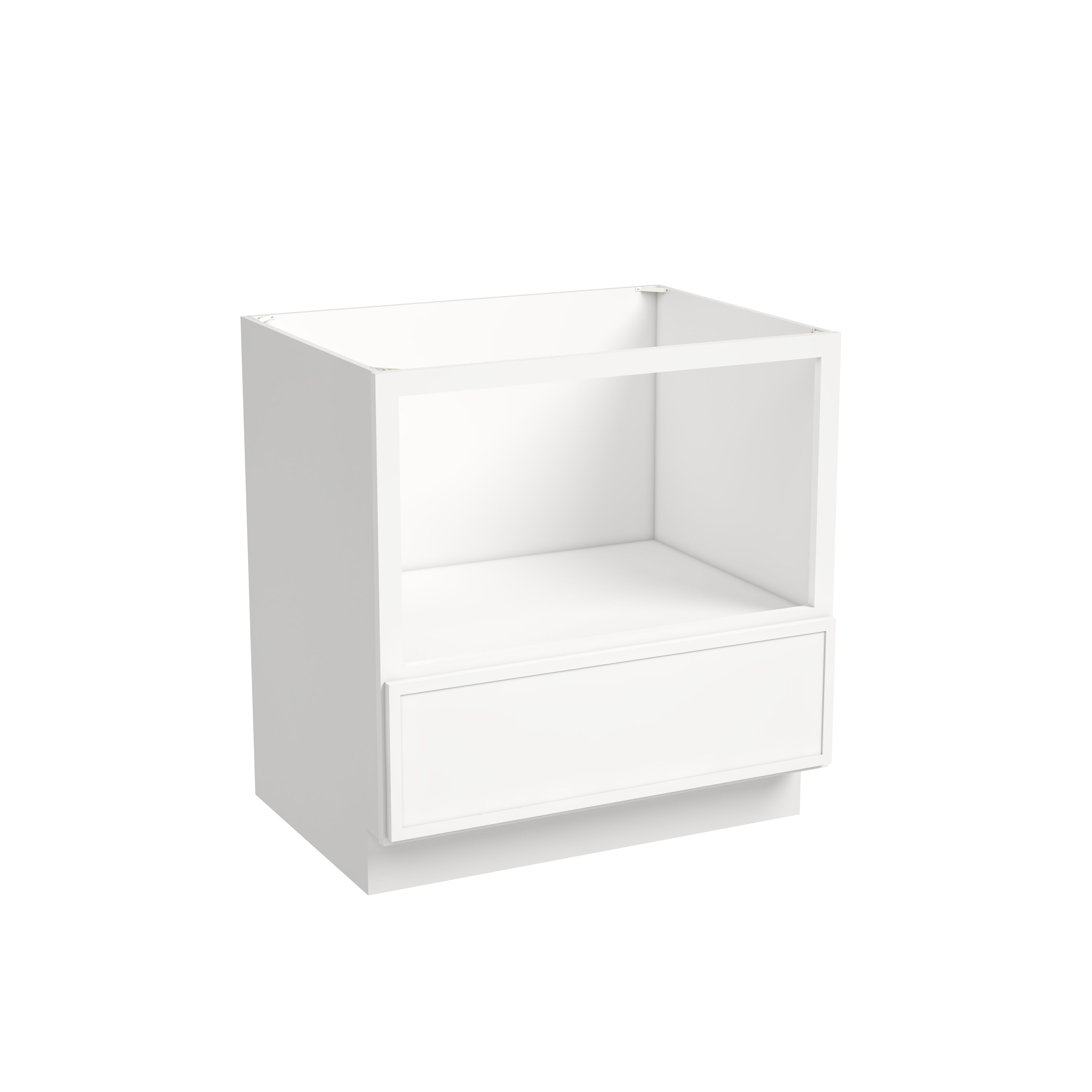 Slim Dove White RTA 30"/33"W x 24"D x 34.5"H Microwave Base Cabinet with 1 Drawer