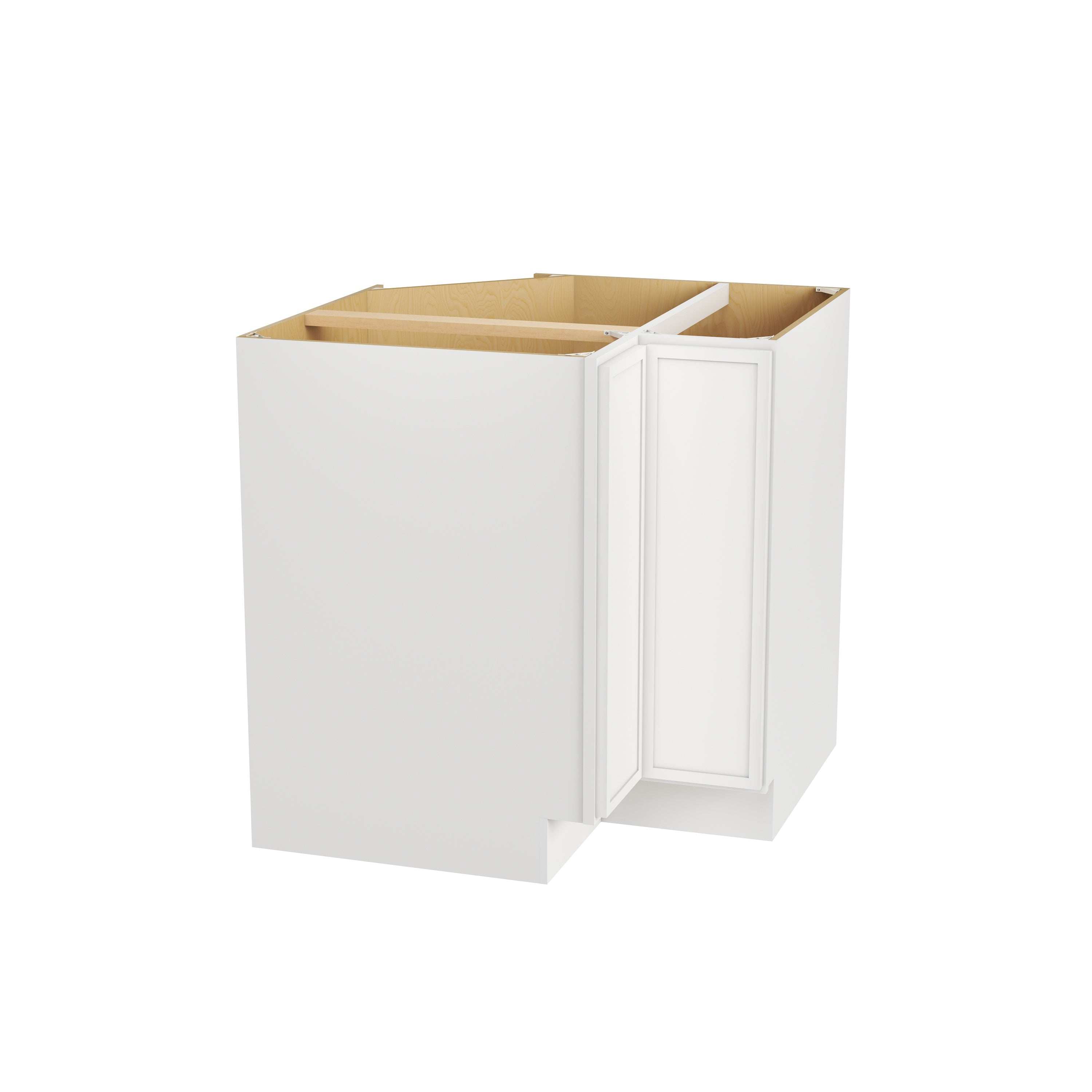 Slim Dove White RTA 33"/36"W x 24"D x 34.5"H Easy Reach Corner Base Cabinet with 1 Bi-fold Door & 1 Shlef