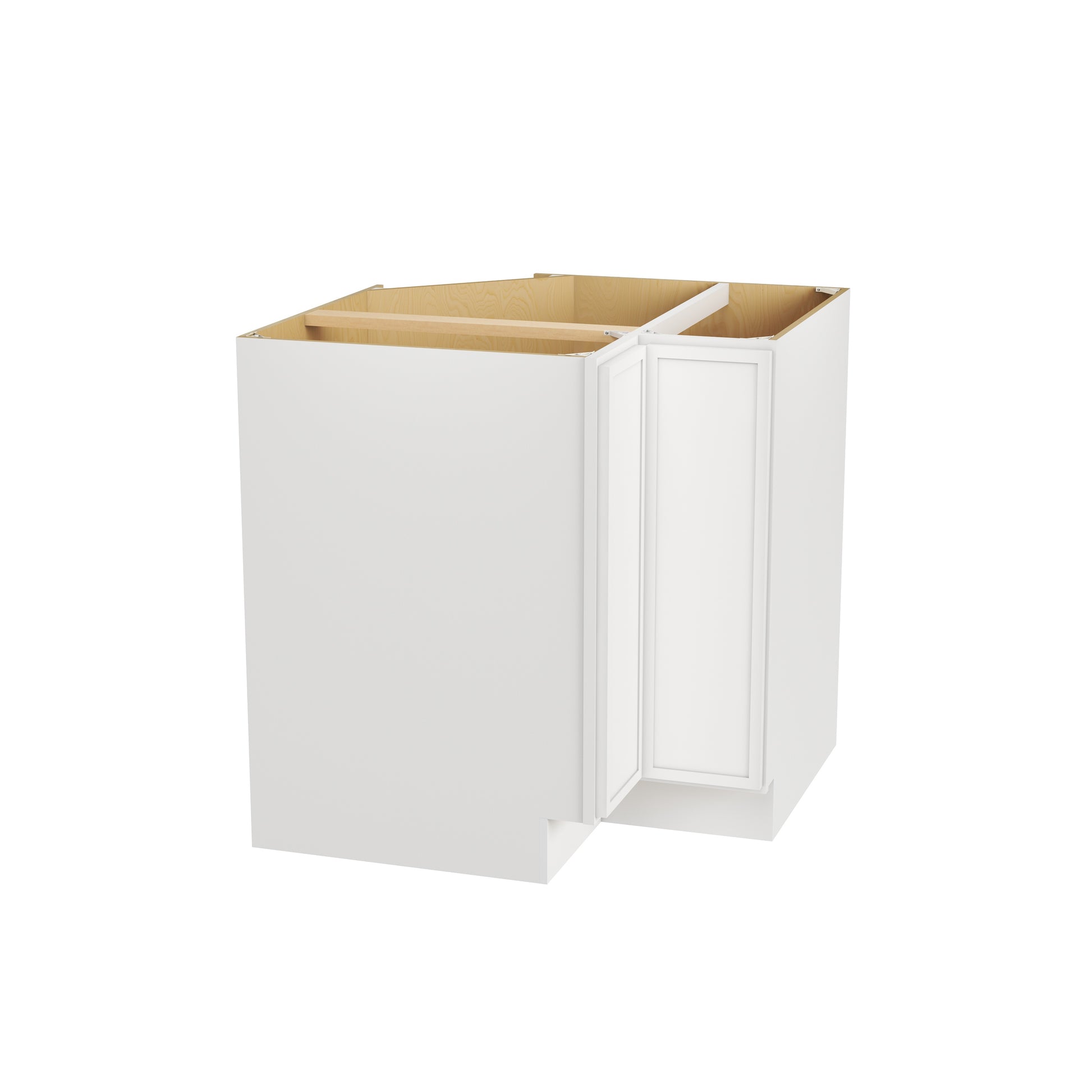 Slim Dove White RTA 33"/36"W x 24"D x 34.5"H Easy Reach Corner Base Cabinet with 1 Bi-fold Door & 1 Shlef