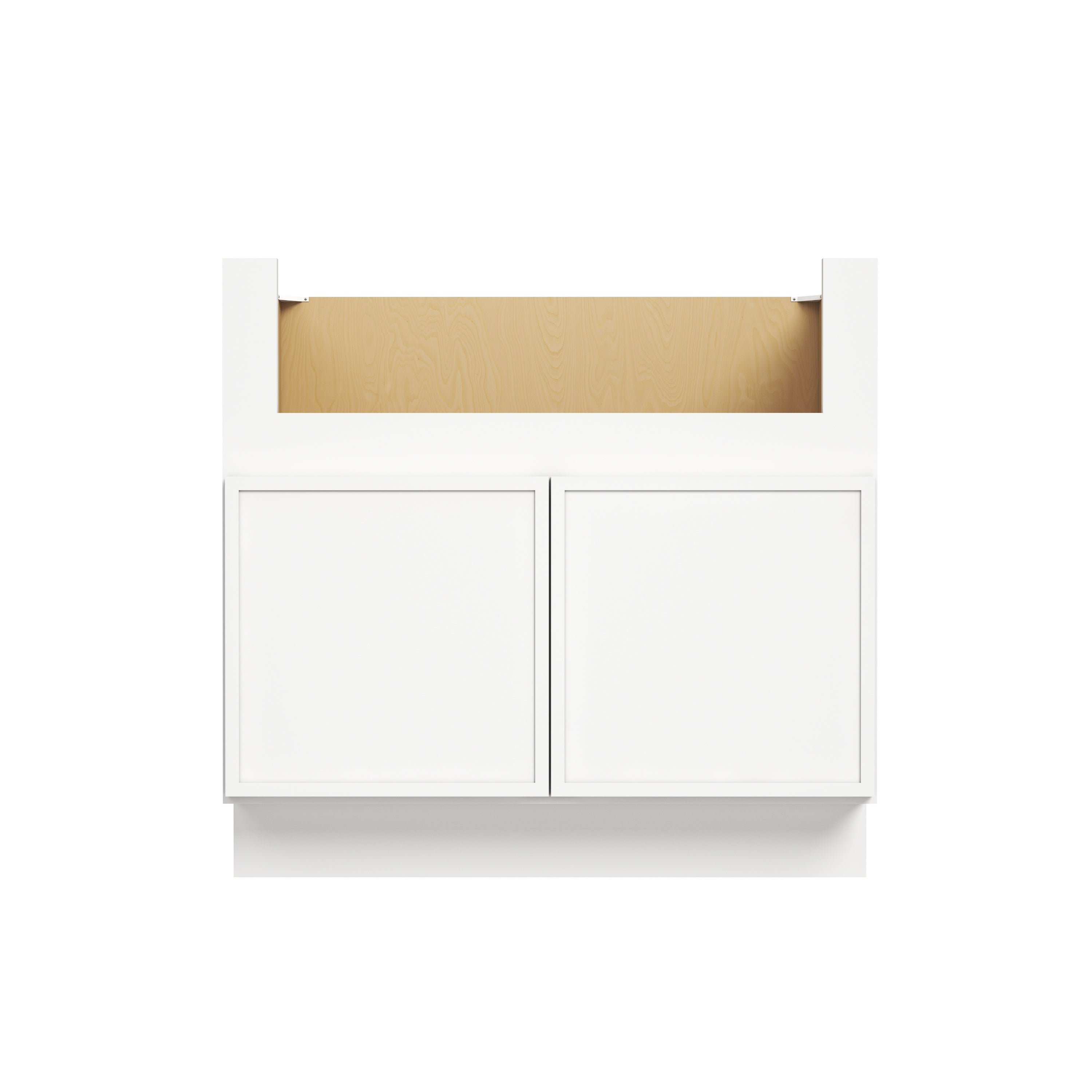 Slim Dove White RTA 36"W x 24"D x 34.5"H Farm Sink Base Cabinet with 2 Doors (Sink trimout: 30"W x 7 1/2"- 9"H)