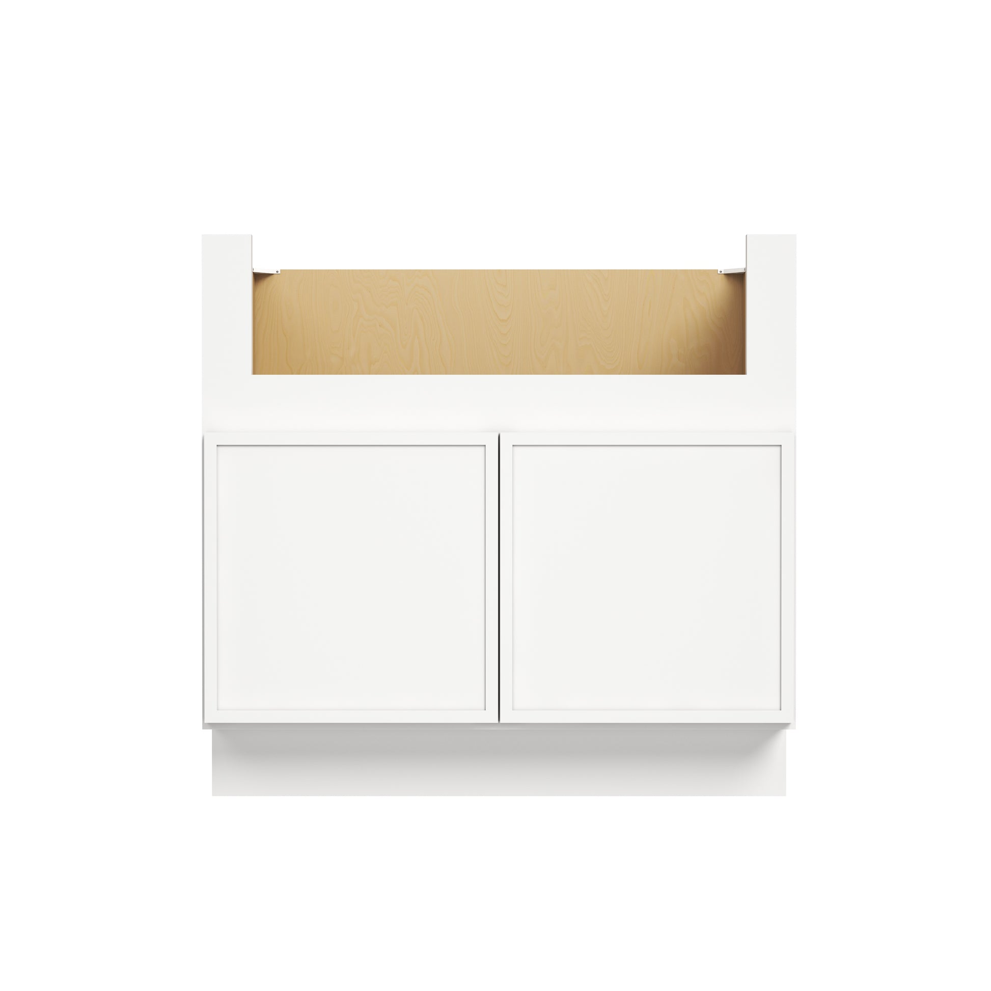 Slim Dove White RTA 36"W x 24"D x 34.5"H Farm Sink Base Cabinet with 2 Doors (Sink trimout: 30"W x 7 1/2"- 9"H)