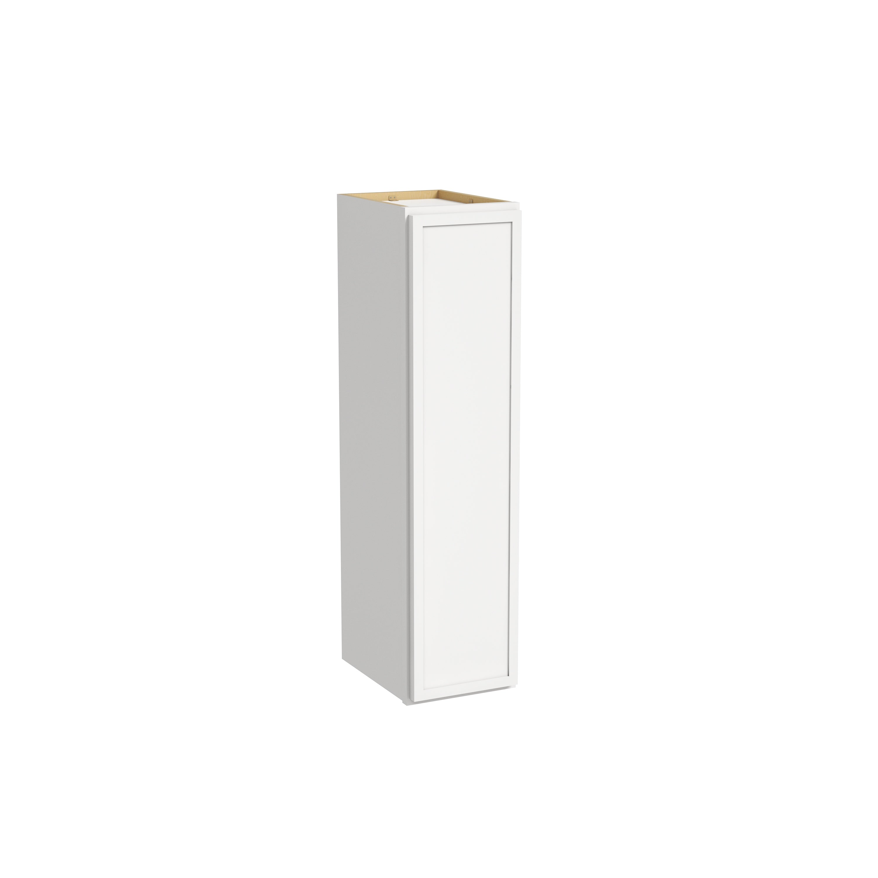 Slim Dove White RTA 9"-21"W x 12"D x 36"H Wall Cabinet with 1 Door & 2 Shelves