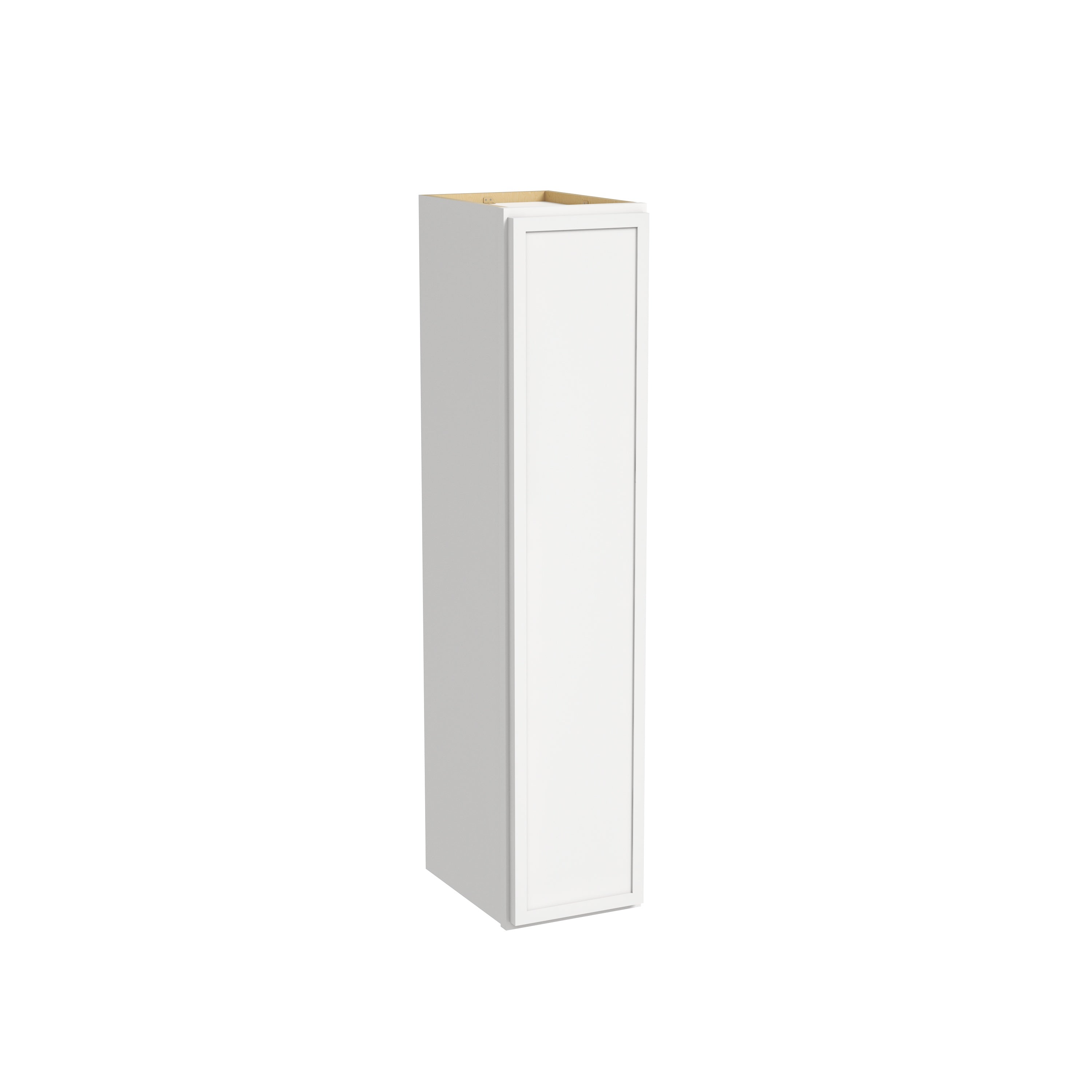 Slim Dove White RTA 9"-21"W x 12"D x 42"H Wall Cabinet with 1 Door & 3 Shelves