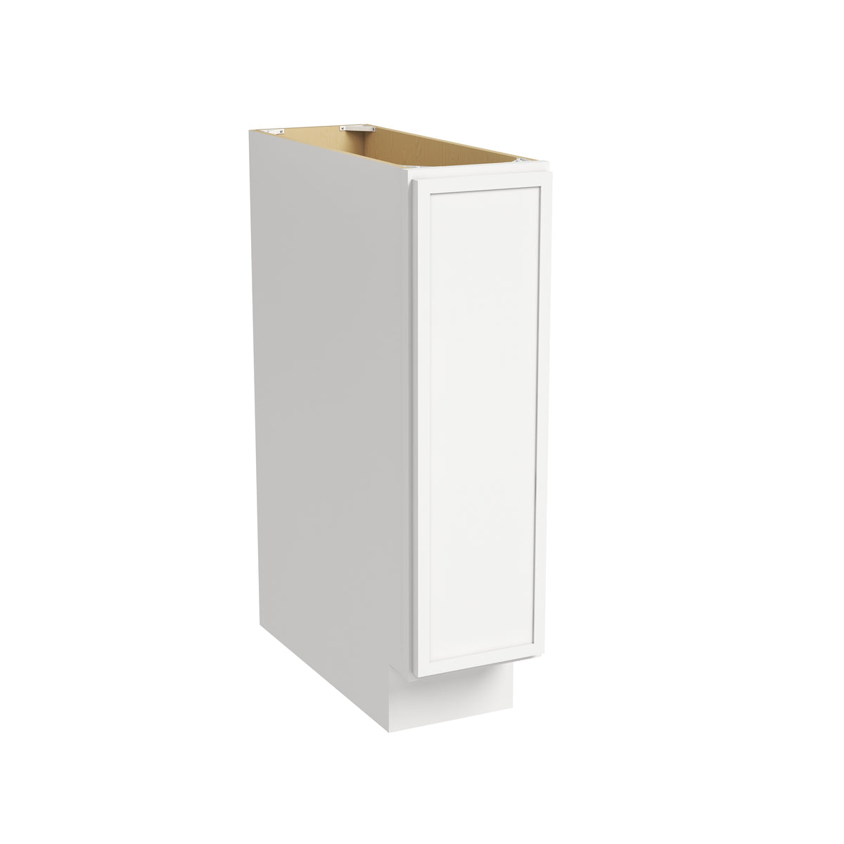 Slim Dove White RTA 9"W x 24"D x 34.5"H Tray/Single Full Height Door Base Cabinet with 1 Door