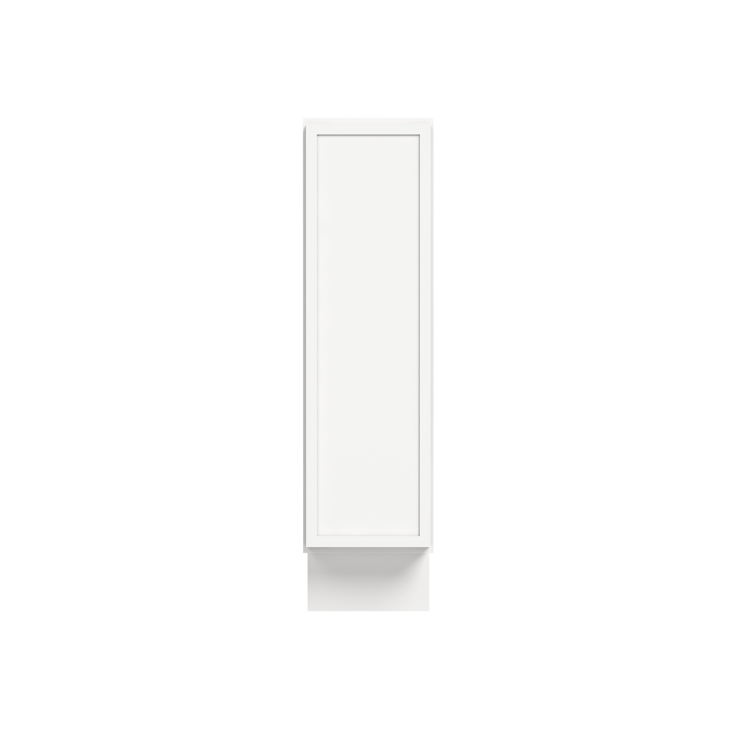 Slim Dove White RTA 9"W x 24"D x 34.5"H Tray/Single Full Height Door Base Cabinet with 1 Door