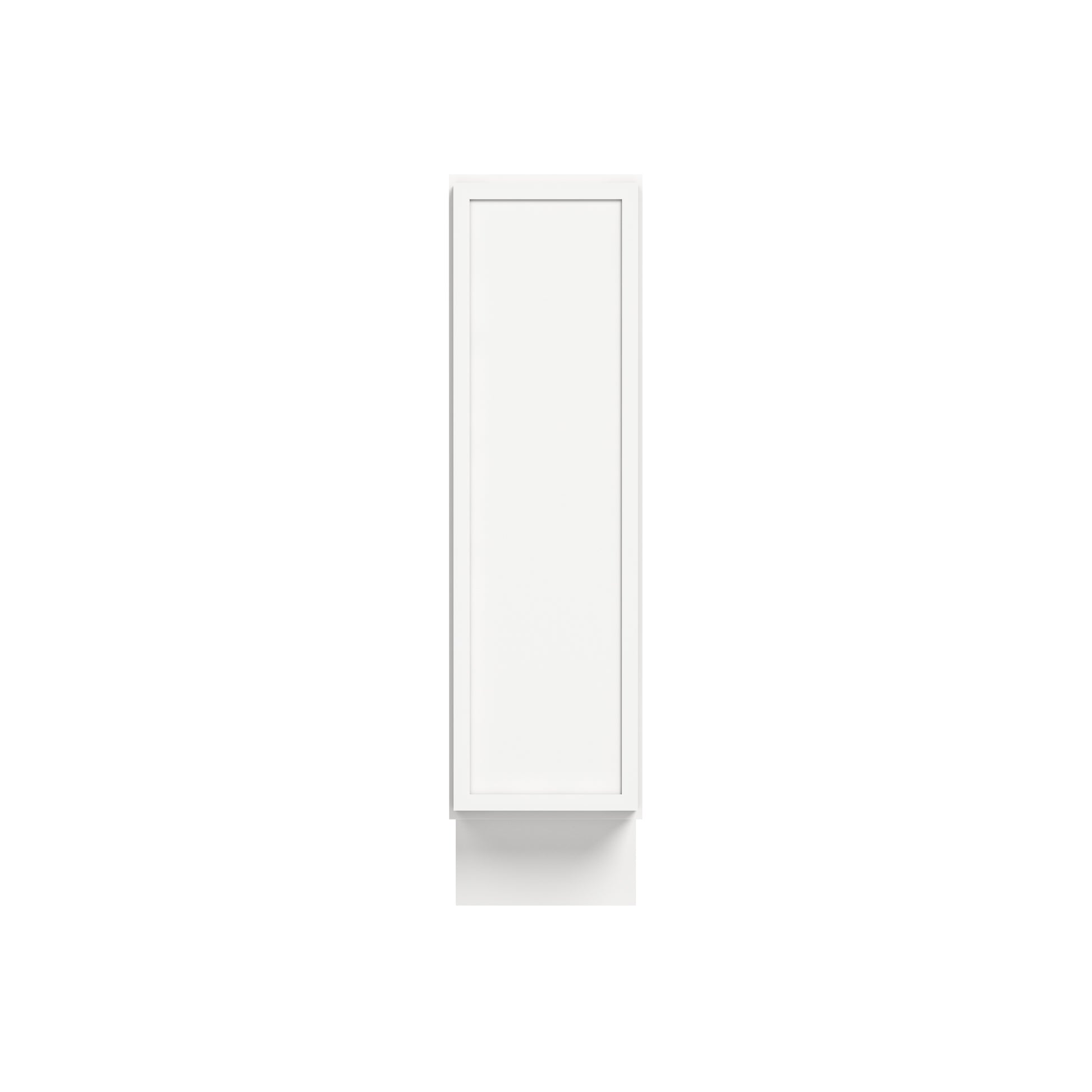 Slim Dove White RTA 9"W x 24"D x 34.5"H Tray/Single Full Height Door Base Cabinet with 1 Door