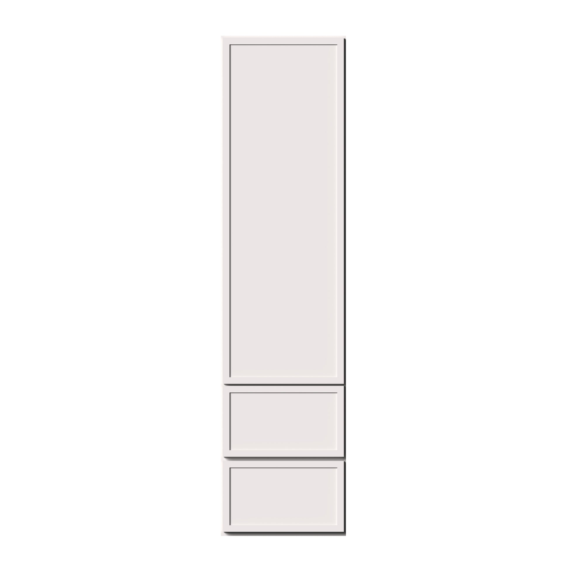 Slim Shaker Alabaster RTA 15"W x 12"D x 60"H Counter Linen Cabinet With 1 Door, 2 Drawers and 2 Shelves