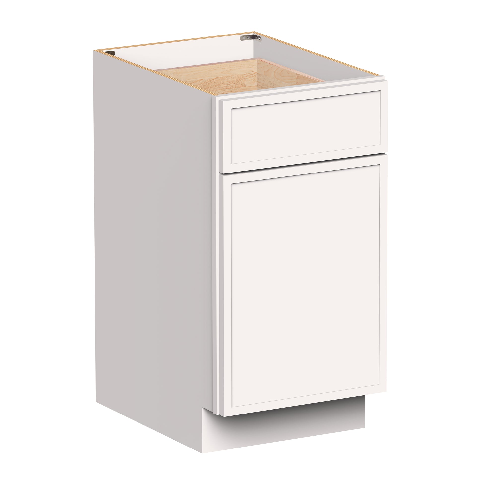 Slim Shaker Alabaster RTA 18"W x 24"D x 34.5"H Waste Basket Base Cabinet With 2 Drawers