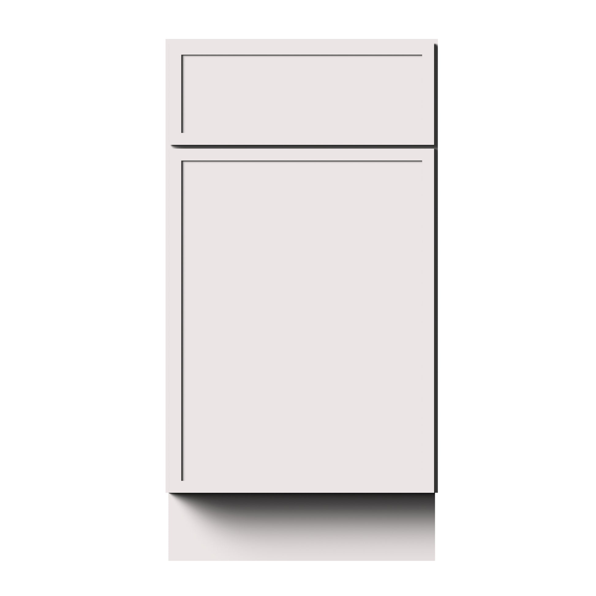 Slim Shaker Alabaster RTA 18"W x 24"D x 34.5"H Waste Basket Base Cabinet With 2 Drawers