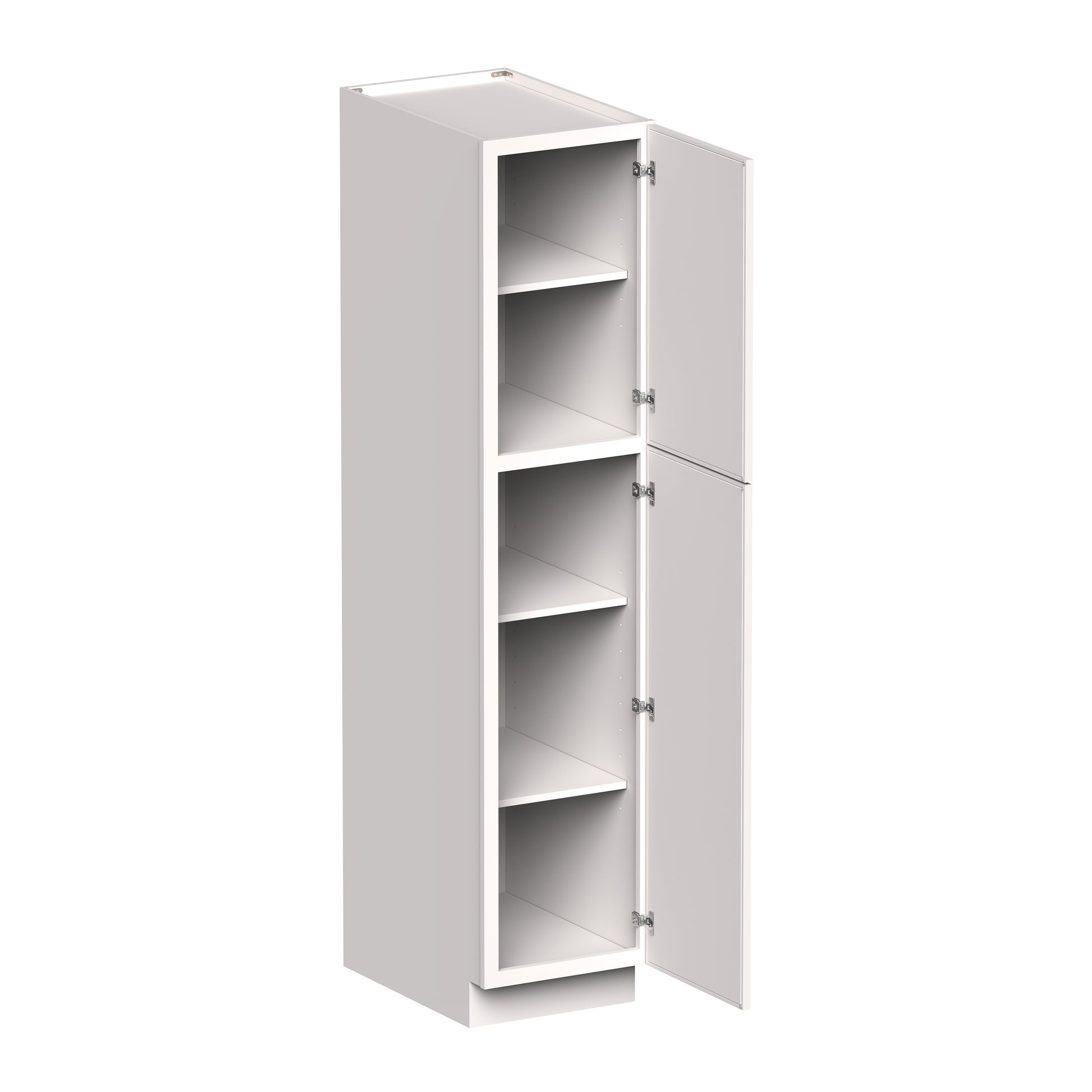 Slim Shaker Alabaster RTA 18"W x 27"D x 84"/90"H Pantry Cabinet With 2 Door and 4 Shelves