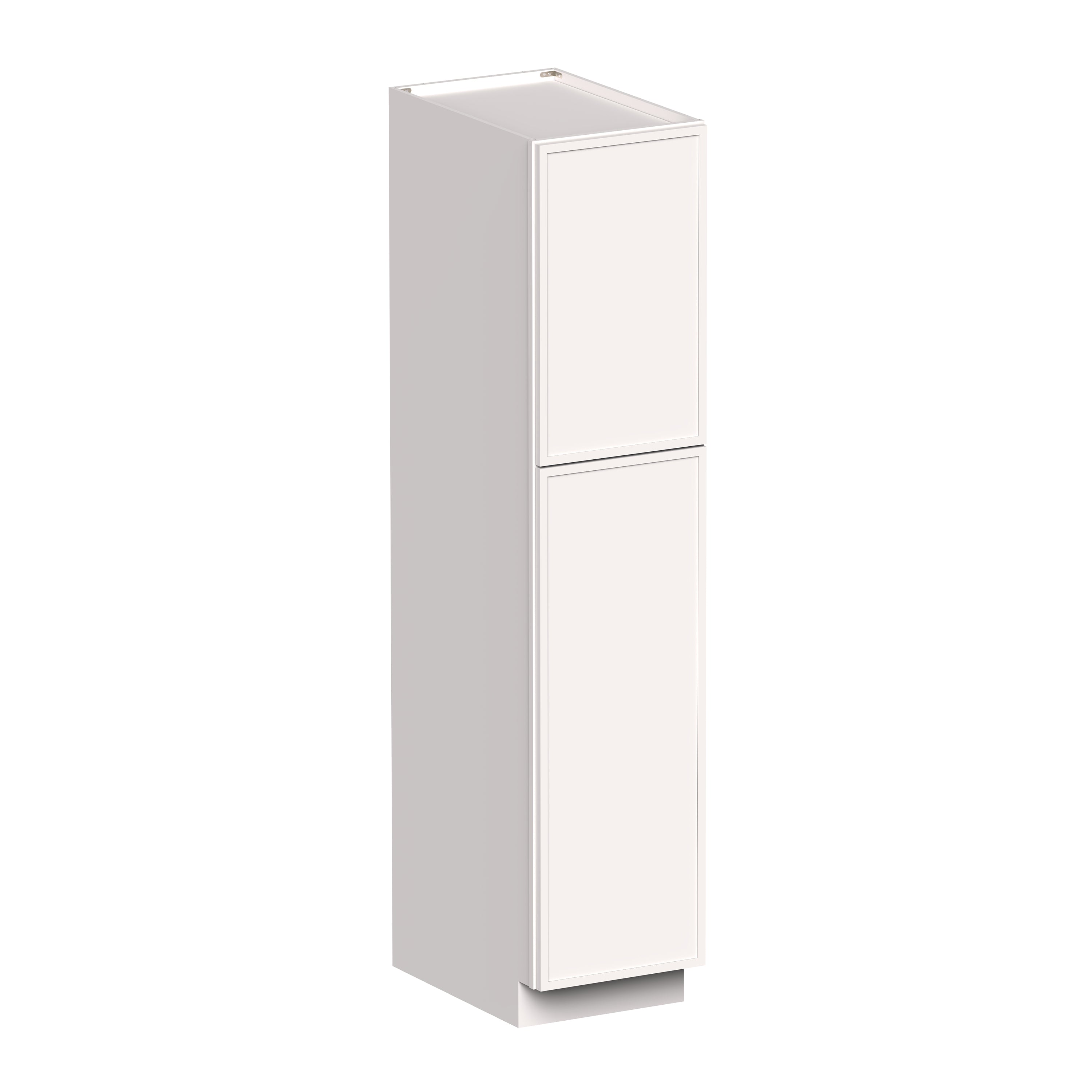 Slim Shaker Alabaster RTA 18"W x 27"D x 84"/90"H Pantry Cabinet With 2 Door and 4 Shelves