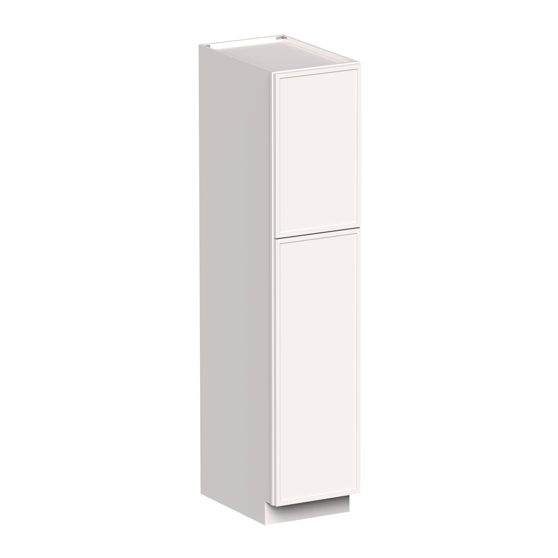 Slim Shaker Alabaster RTA 18"W x 27"D x 84"/90"H Pantry Cabinet With 2 Door and 4 Shelves