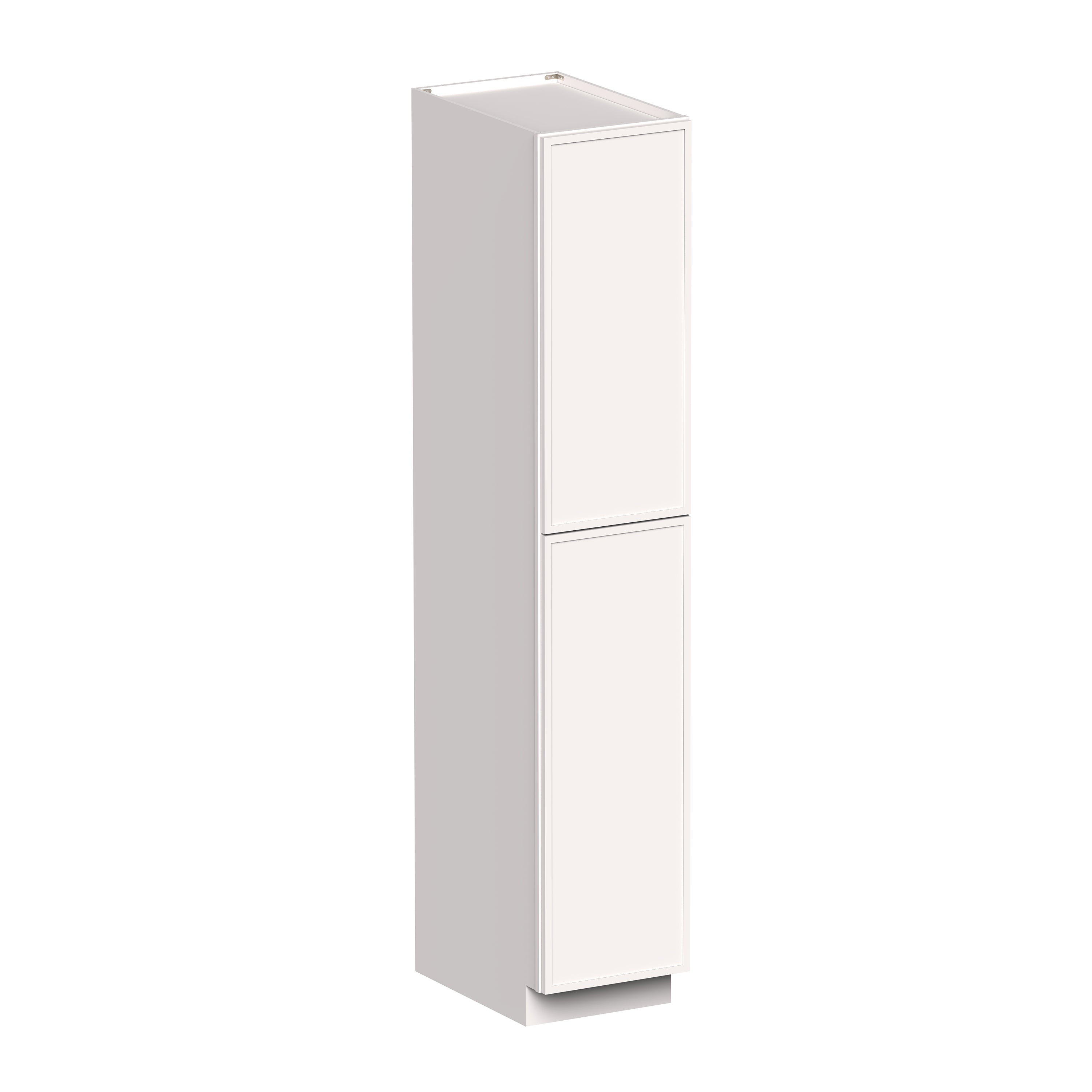 Slim Shaker Alabaster RTA 18"W x 27"D x 96"H Pantry Cabinet With 2 Door and 5 Shelves