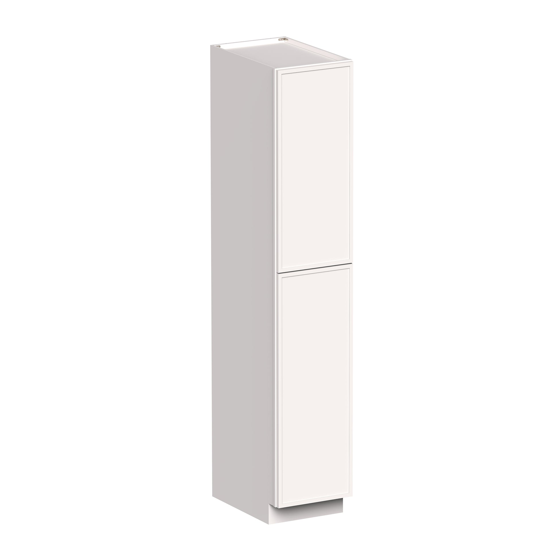 Slim Shaker Alabaster RTA 18"W x 27"D x 96"H Pantry Cabinet With 2 Door and 5 Shelves
