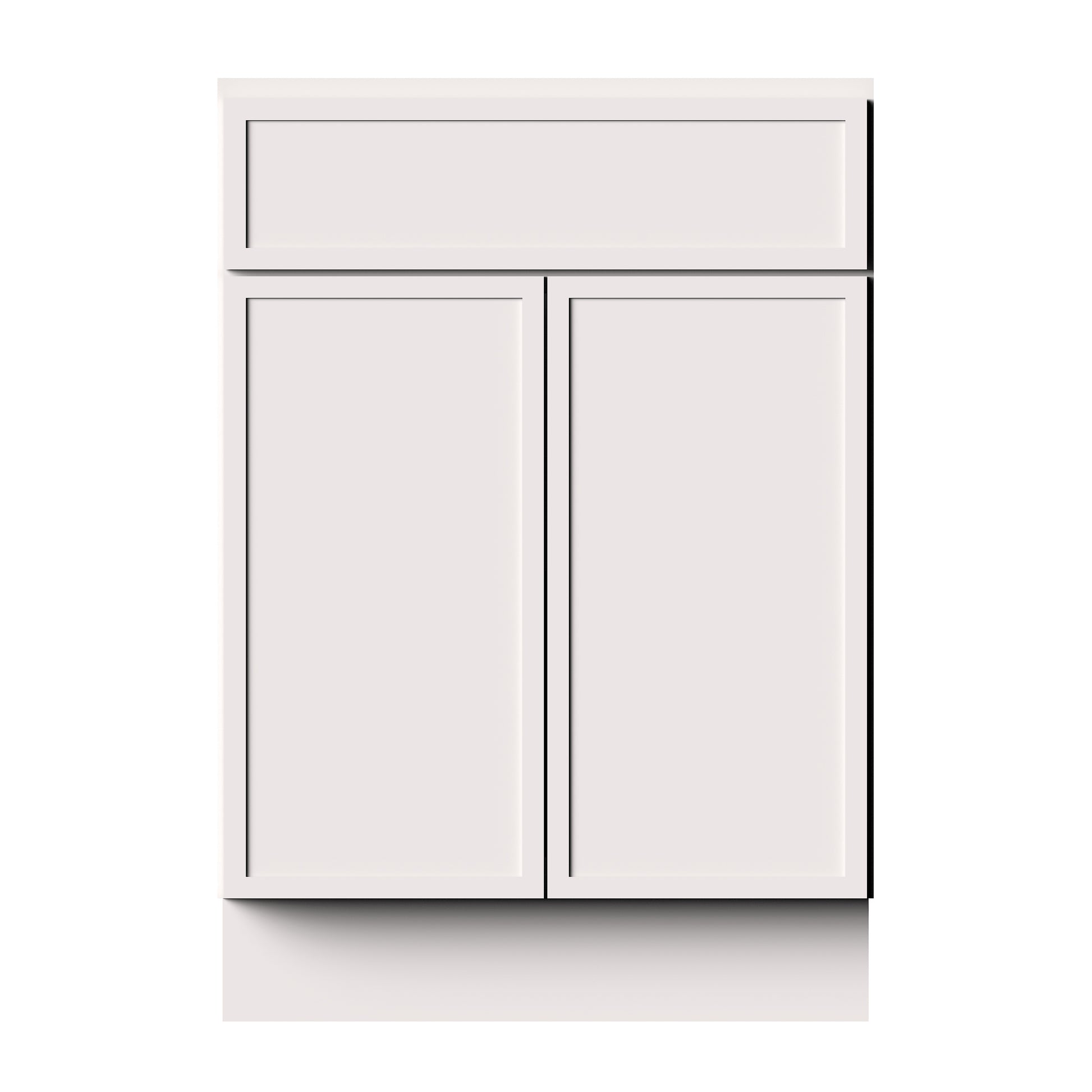 Slim Shaker Alabaster RTA 24"-30"W x 24"D x 34.5"H Standard Base Cabinet With 2 Doors, 1 Drawers and 1 Shelves