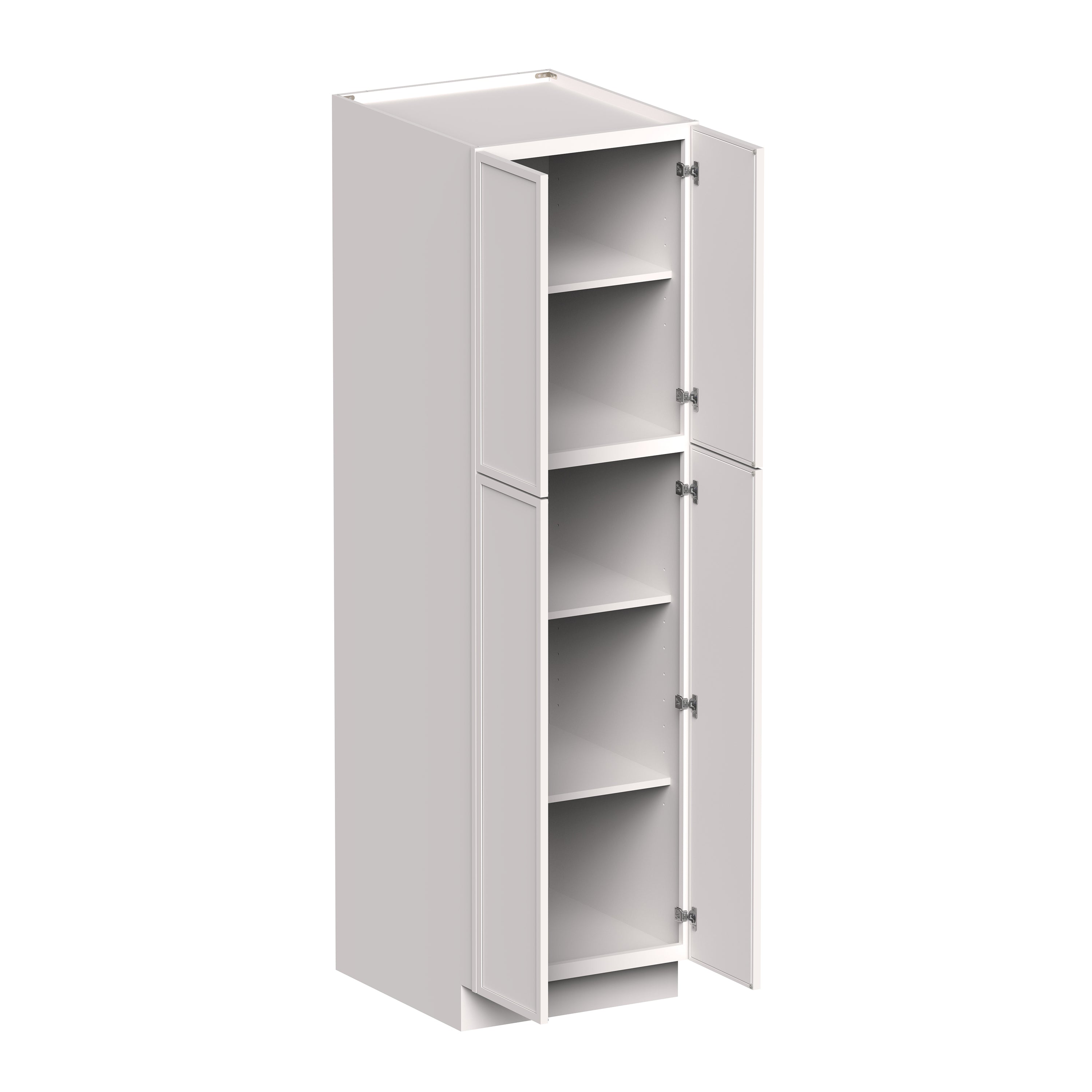 Slim Shaker Alabaster RTA 24"/30"W x 27"D x 84"/90"H Pantry Cabinet With 4 Door and 4 Shelves