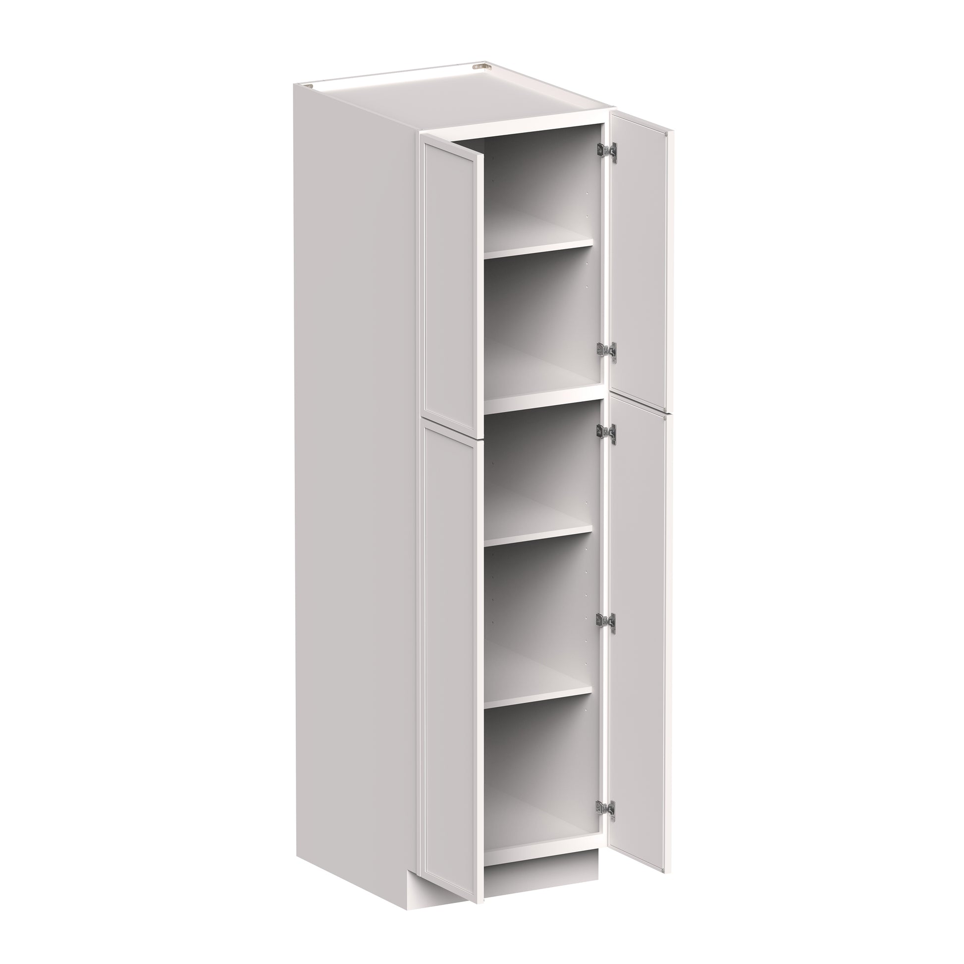 Slim Shaker Alabaster RTA 24"/30"W x 27"D x 84"/90"H Pantry Cabinet With 4 Door and 4 Shelves
