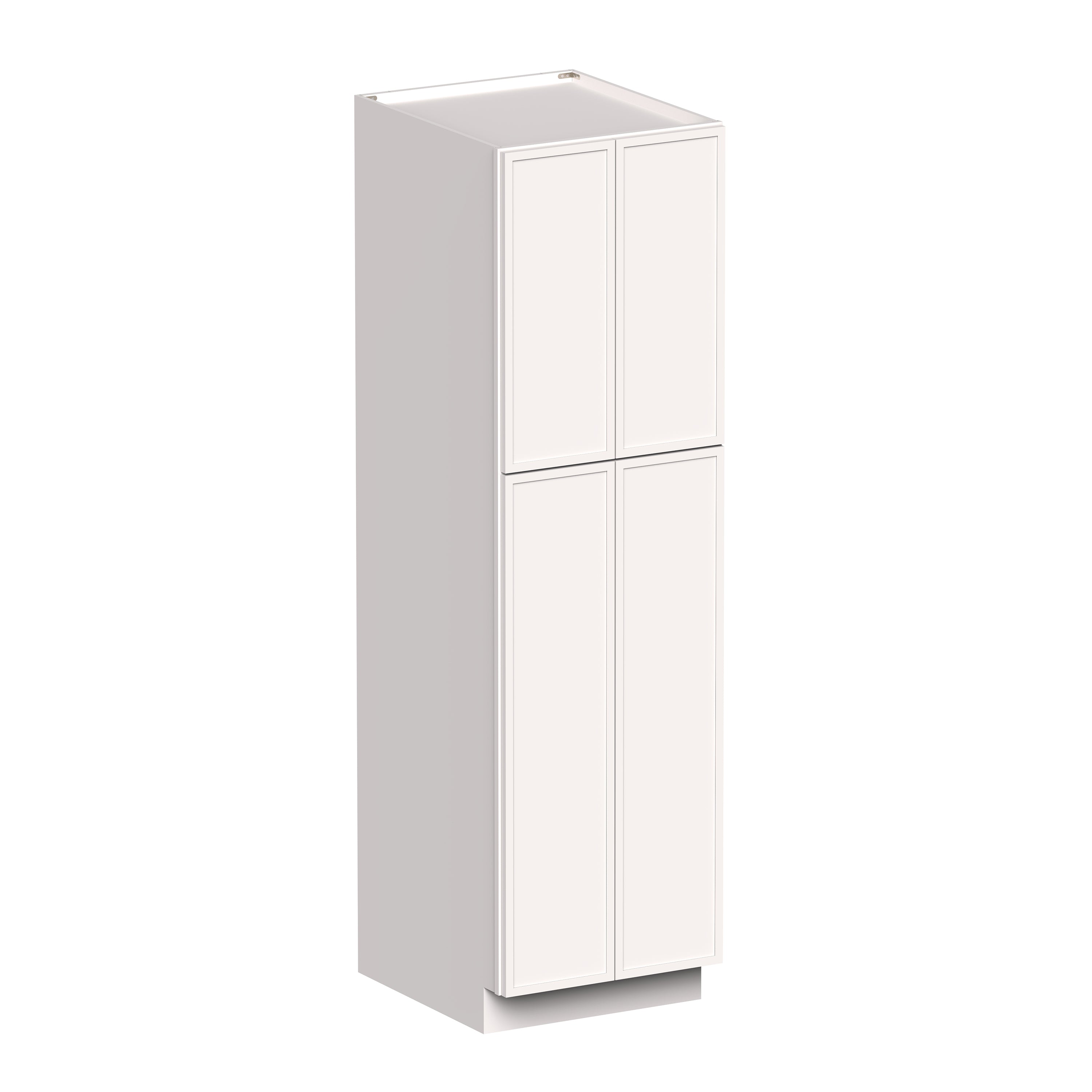 Slim Shaker Alabaster RTA 24"/30"W x 27"D x 84"/90"H Pantry Cabinet With 4 Door and 4 Shelves