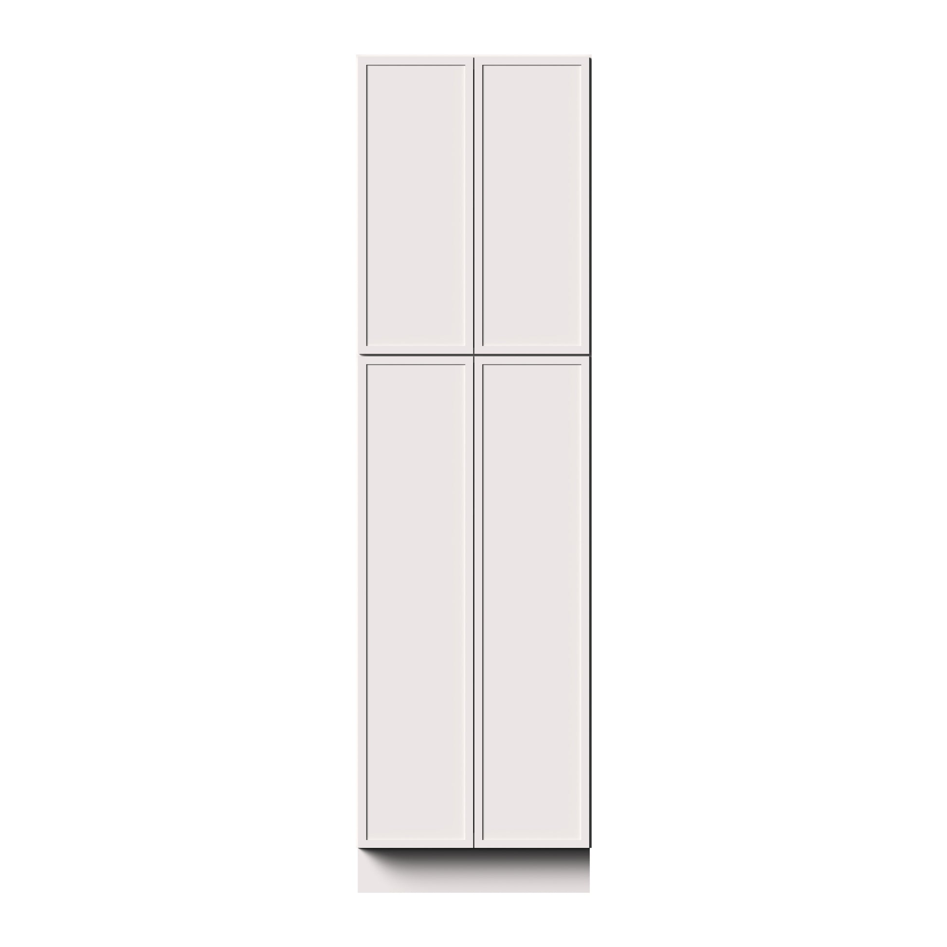 Slim Shaker Alabaster RTA 24"/30"W x 27"D x 84"/90"H Pantry Cabinet With 4 Door and 4 Shelves